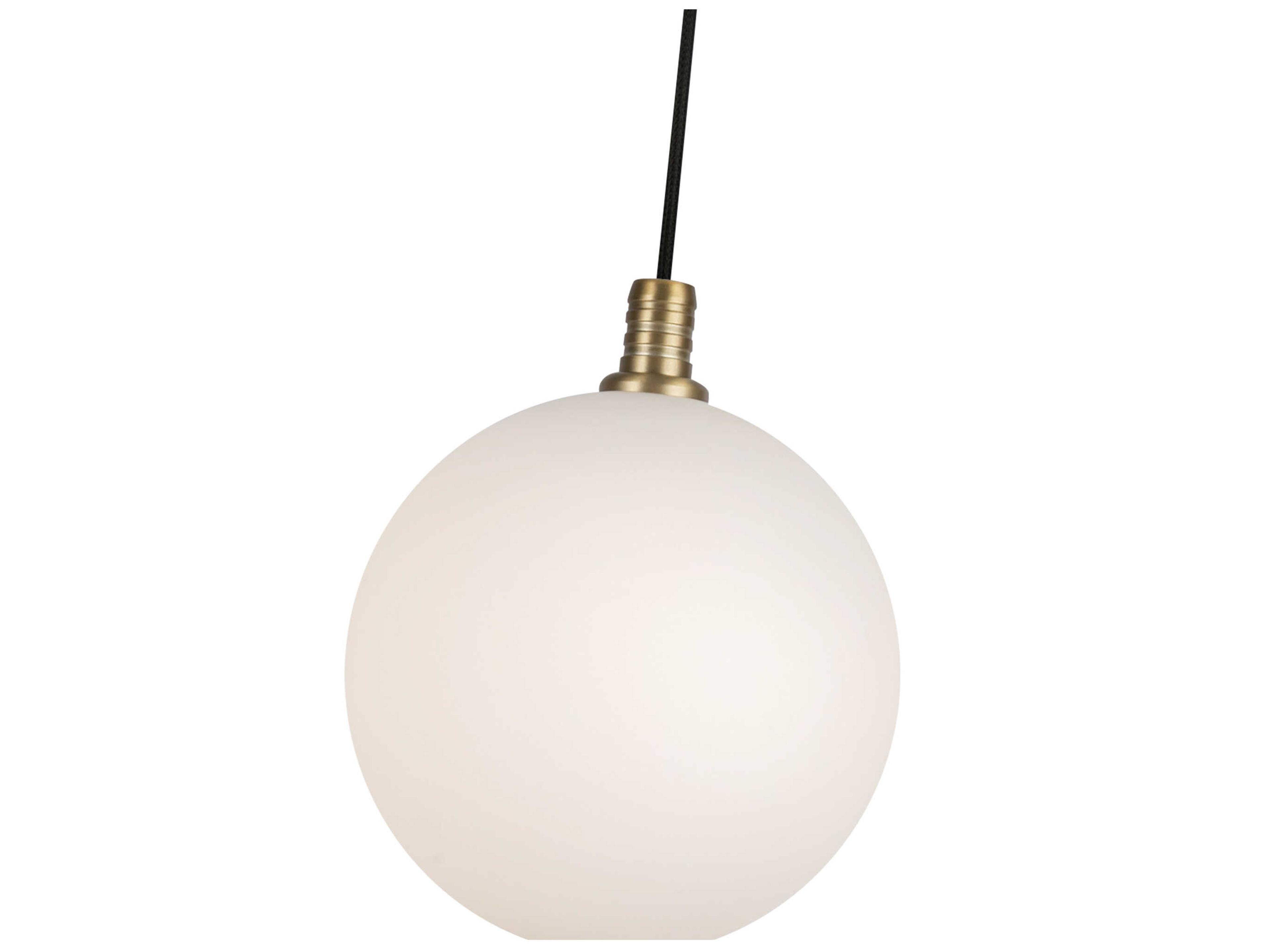 Kuzco Lighting Bolla Brushed Gold Matte Opal Glass Globe Mini Pendant