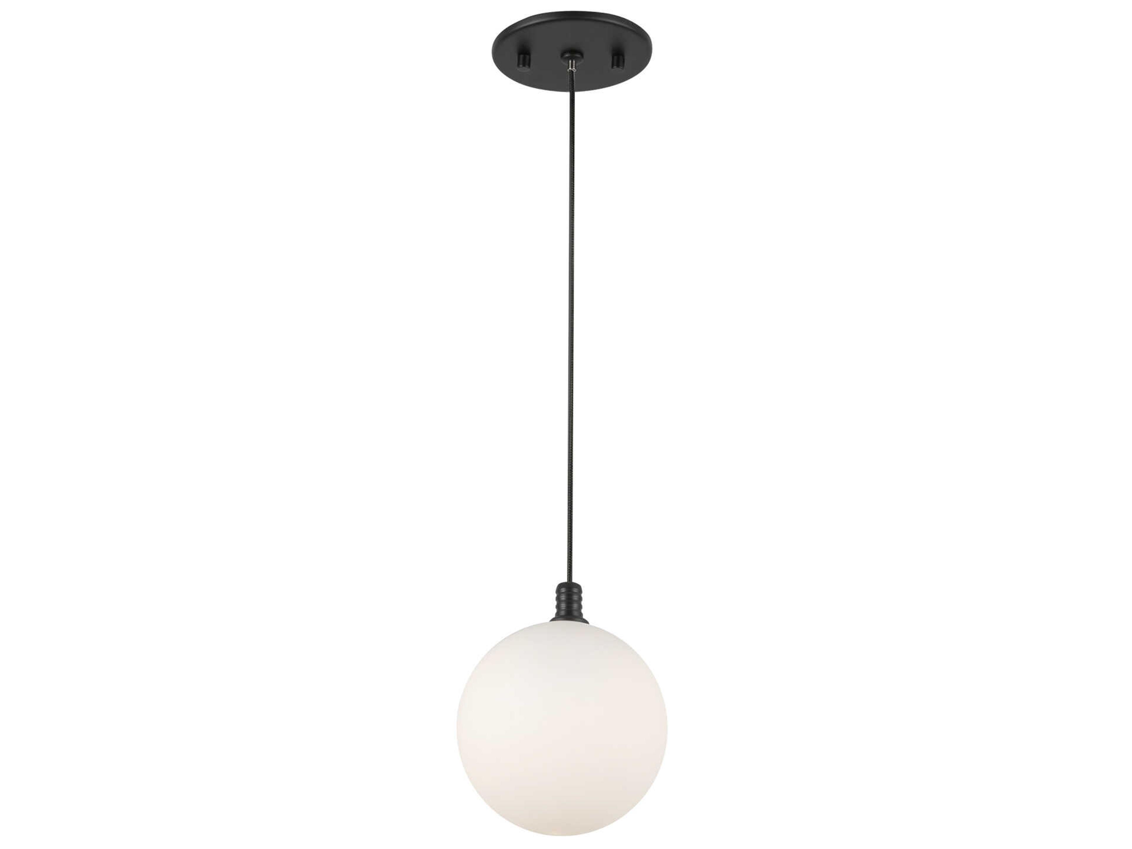 Kuzco Lighting Bolla Black Matte Opal Glass Globe Mini Pendant