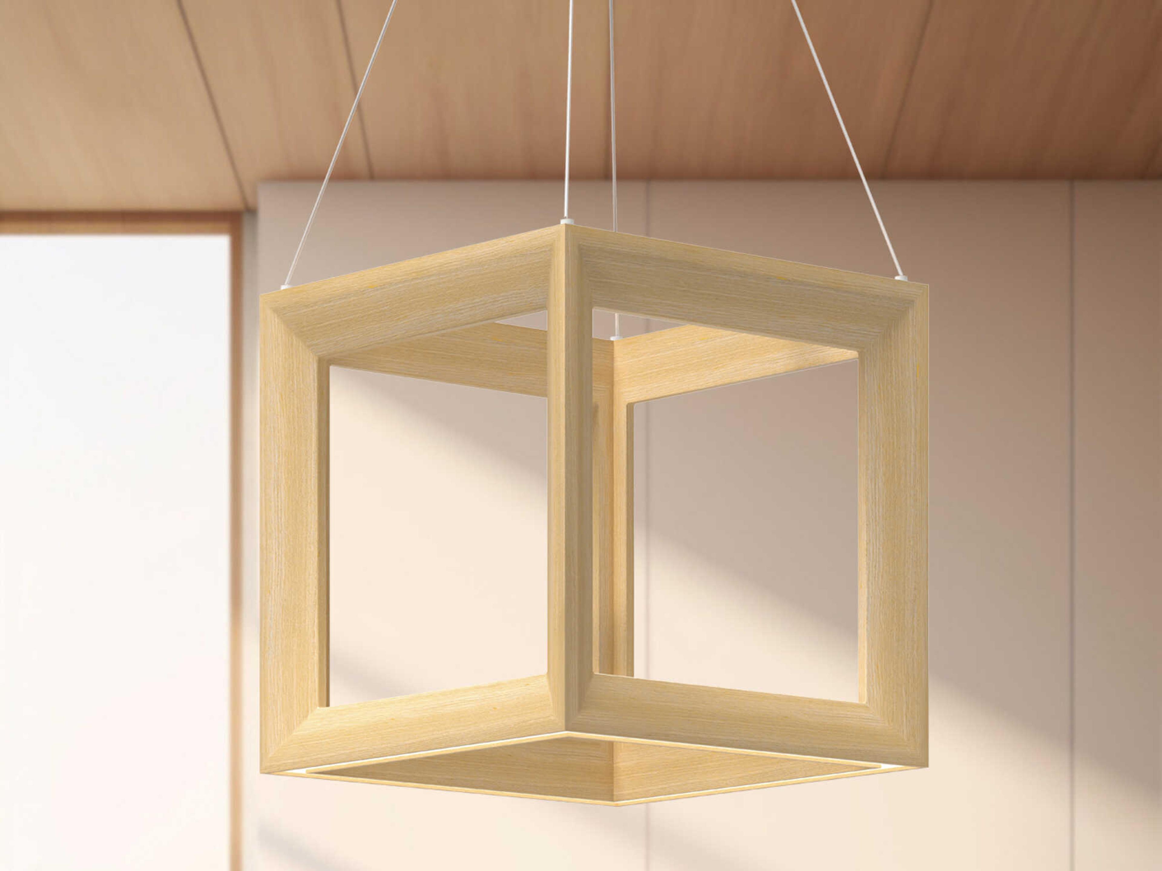 Kuzco Lighting Morina White Oak Gold Geometric Mini Pendant