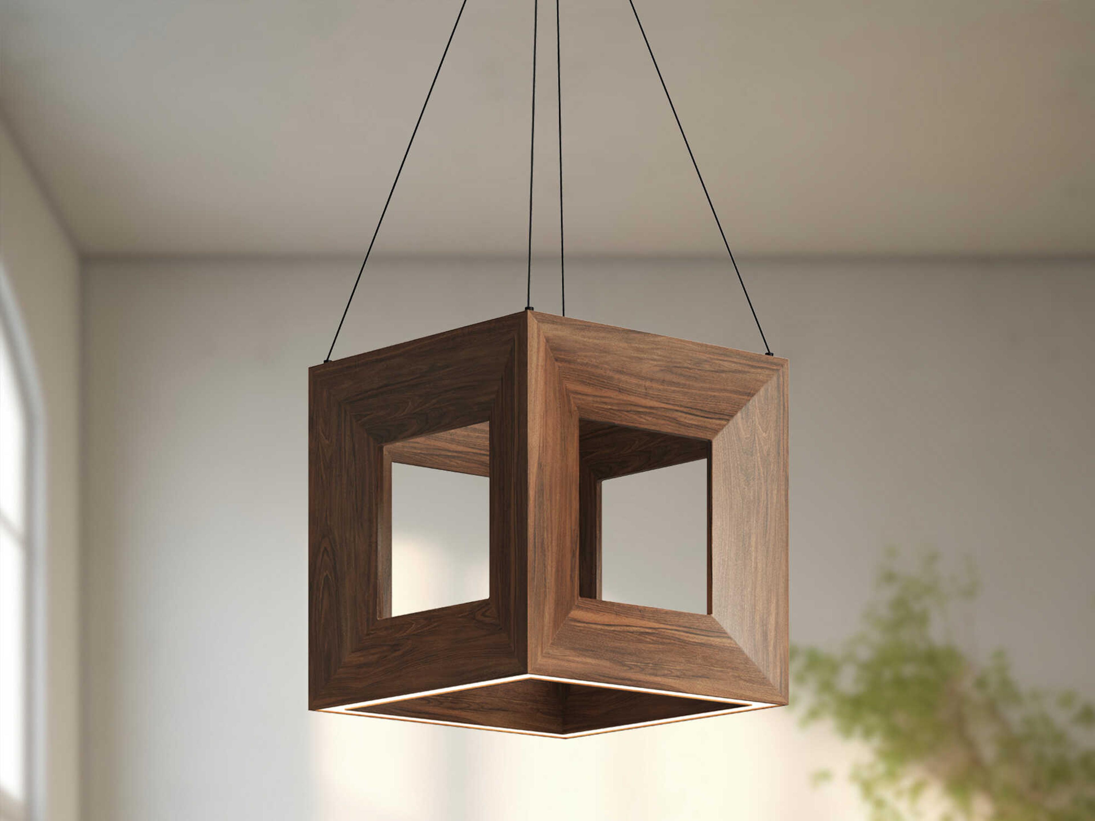 Kuzco Lighting Morina Walnut Brown Geometric Mini Pendant