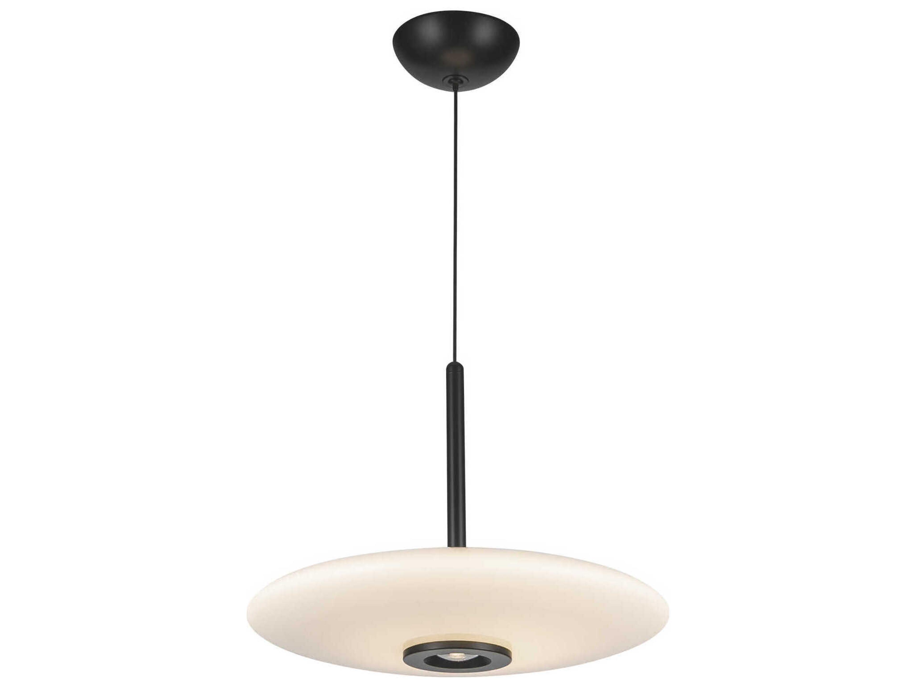 Kuzco Lighting Kyoto Black Glossy Opal Glass Round Pendant