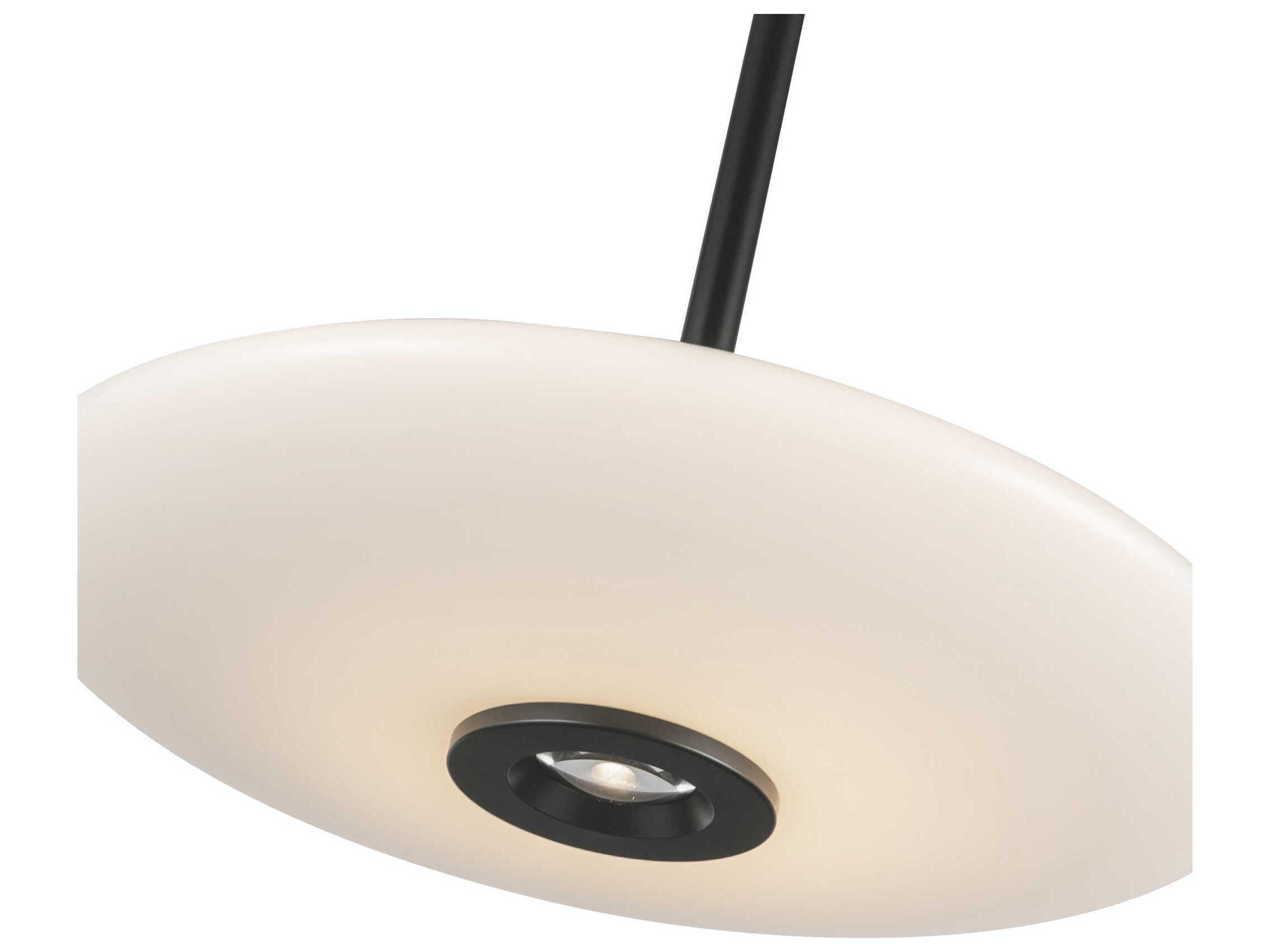 Kuzco Lighting Kyoto Black Glossy Opal Glass Round Pendant