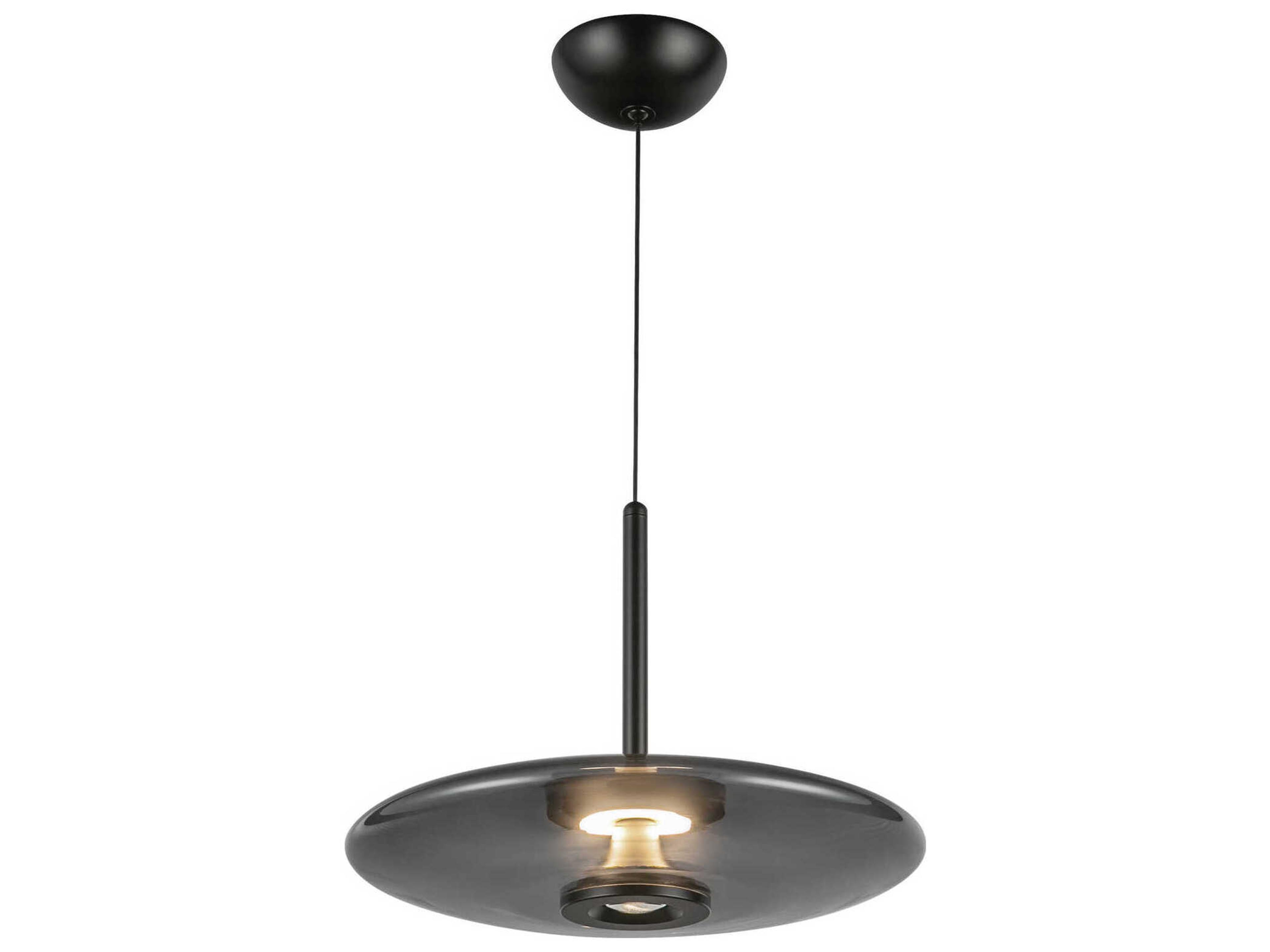 Kuzco Lighting Kyoto Black Smoked Glass Round Pendant
