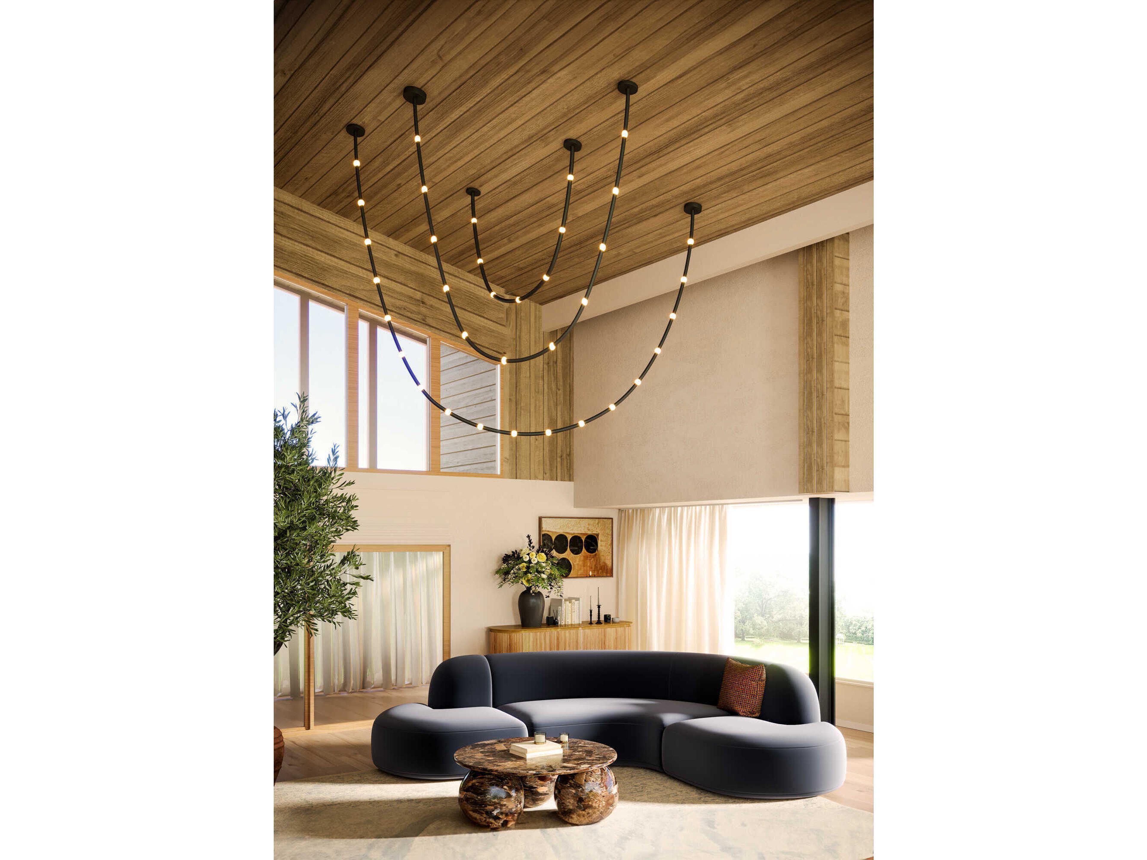 Kuzco Lighting Corda Black Linear Pendant