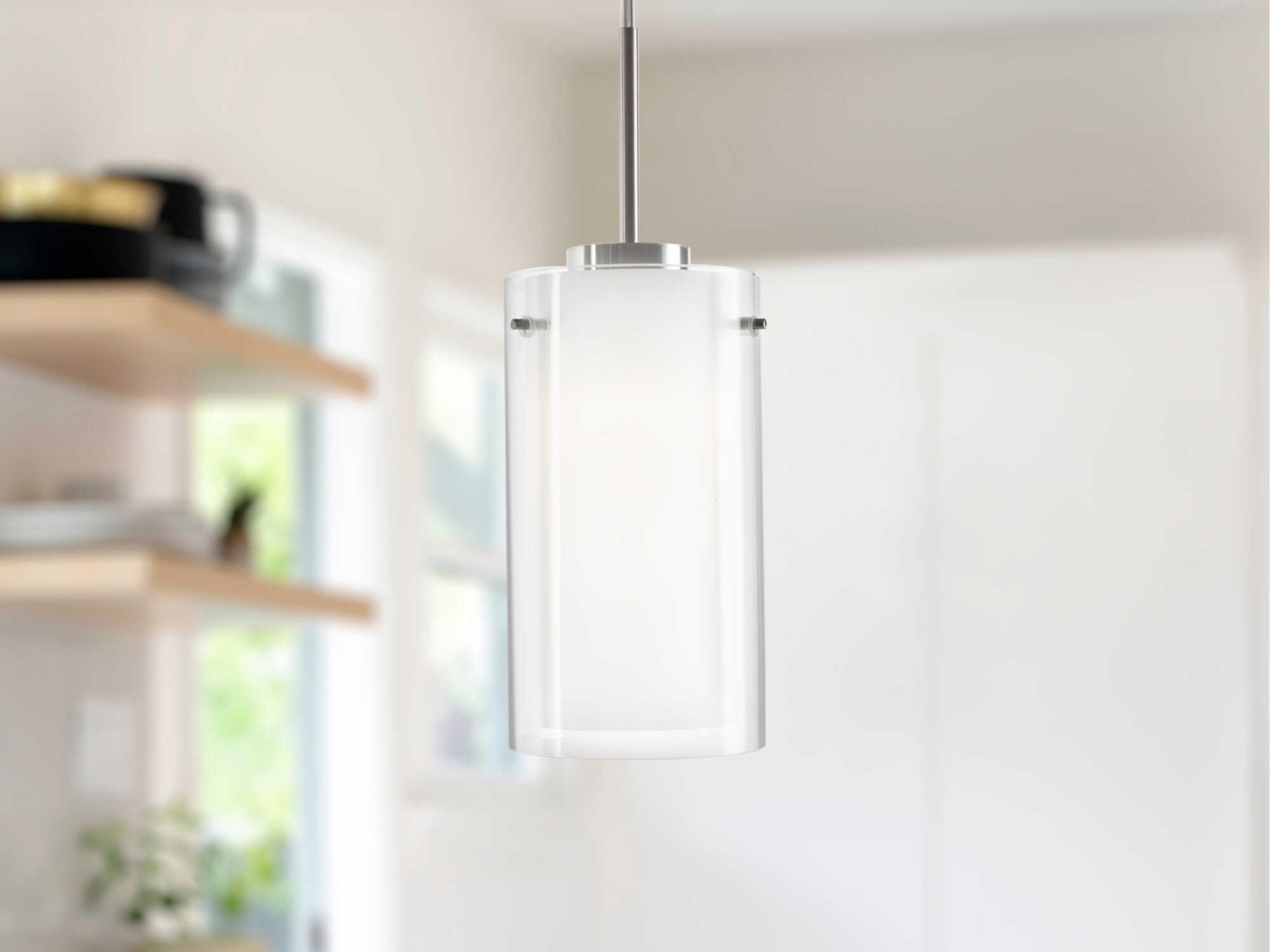 Kuzco Lighting Verona Brushed Nickel Cylinder Mini Pendant