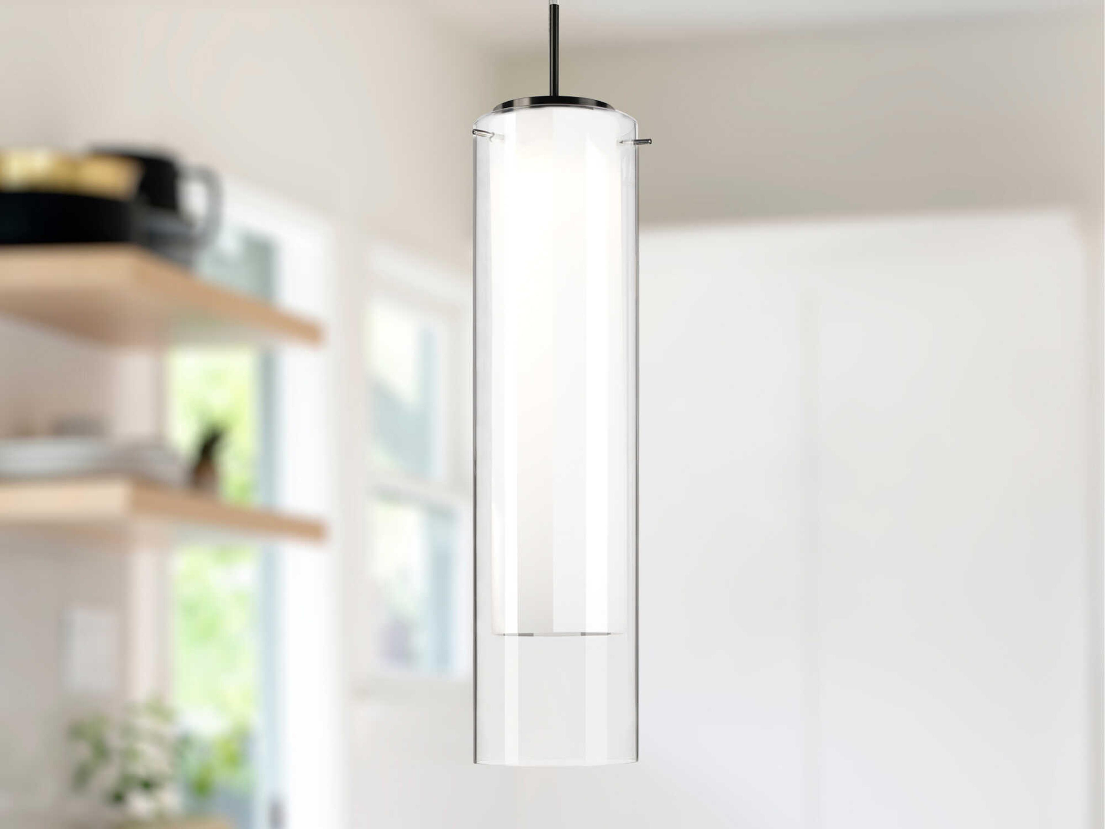 Kuzco Lighting Verona Brushed Nickel Cylinder Mini Pendant