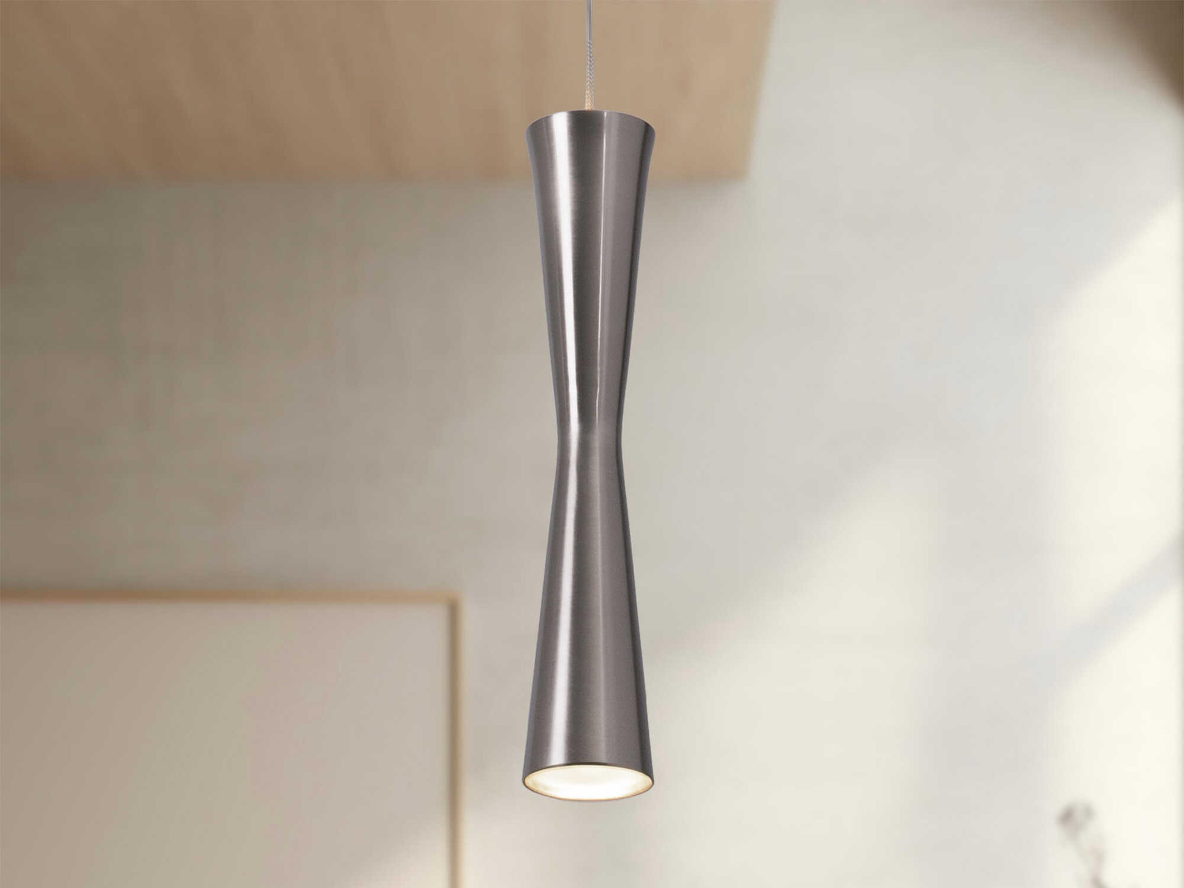 Kuzco Lighting Robson Brushed Nickel Cylinder Mini Pendant