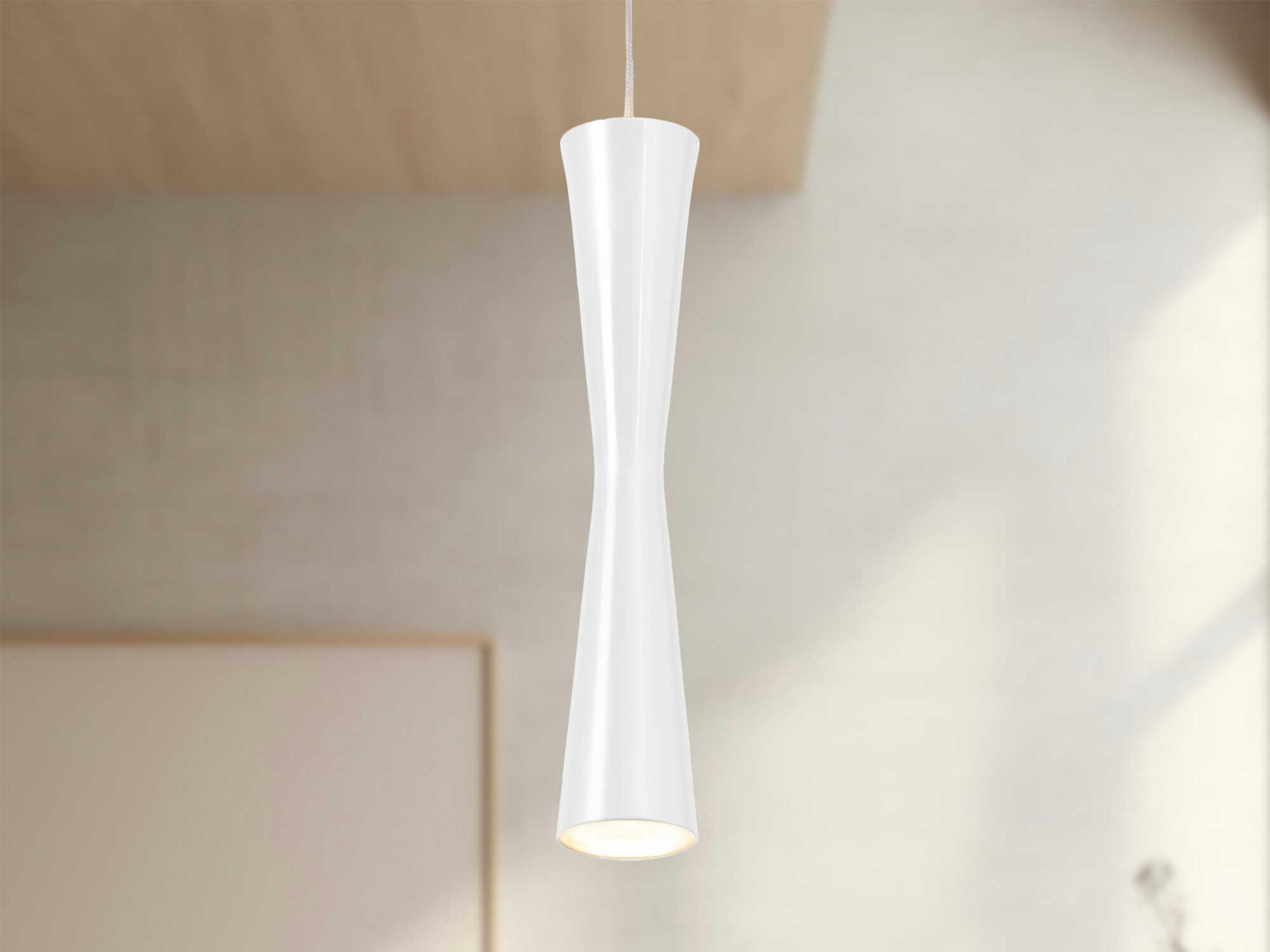 Kuzco Lighting Robson White Cylinder Mini Pendant