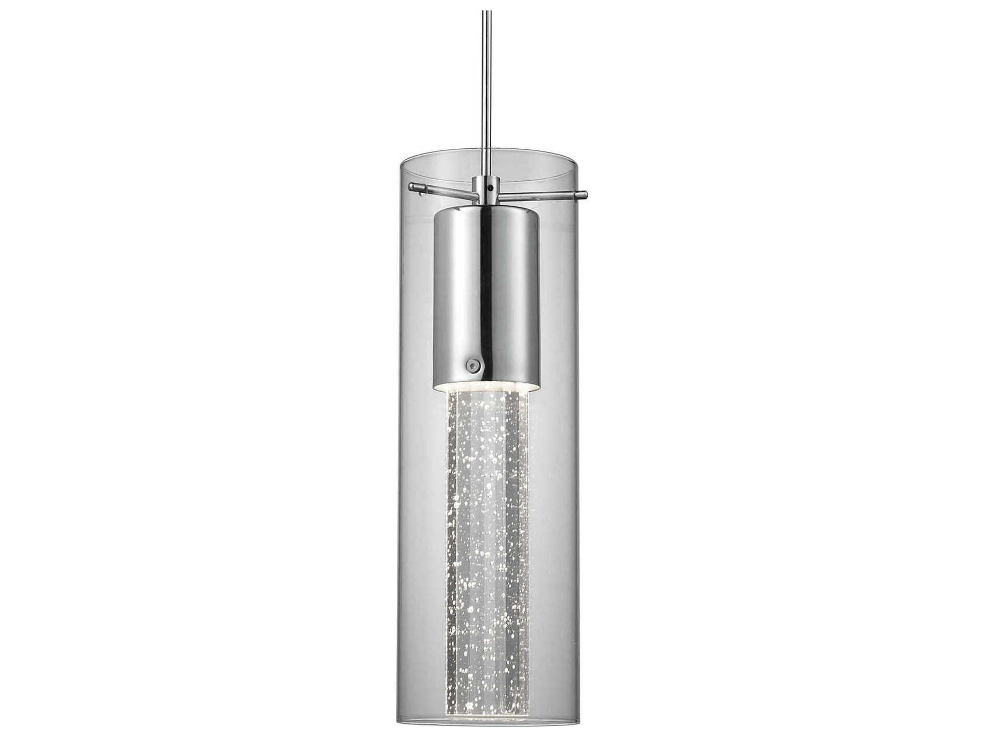 Champagne Chrome Cylinder Mini Pendant