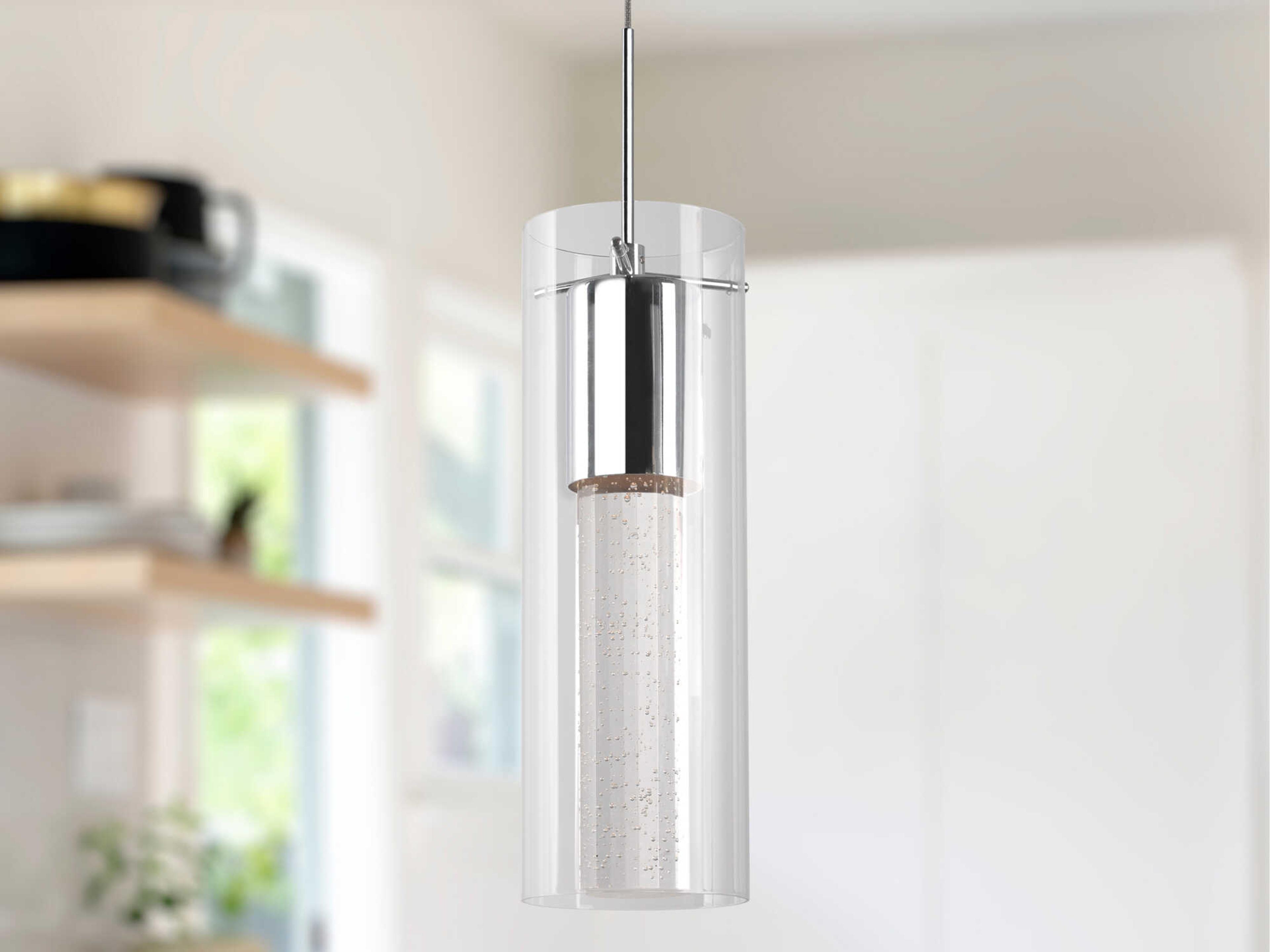 Kuzco Lighting Champagne Chrome Cylinder Mini Pendant