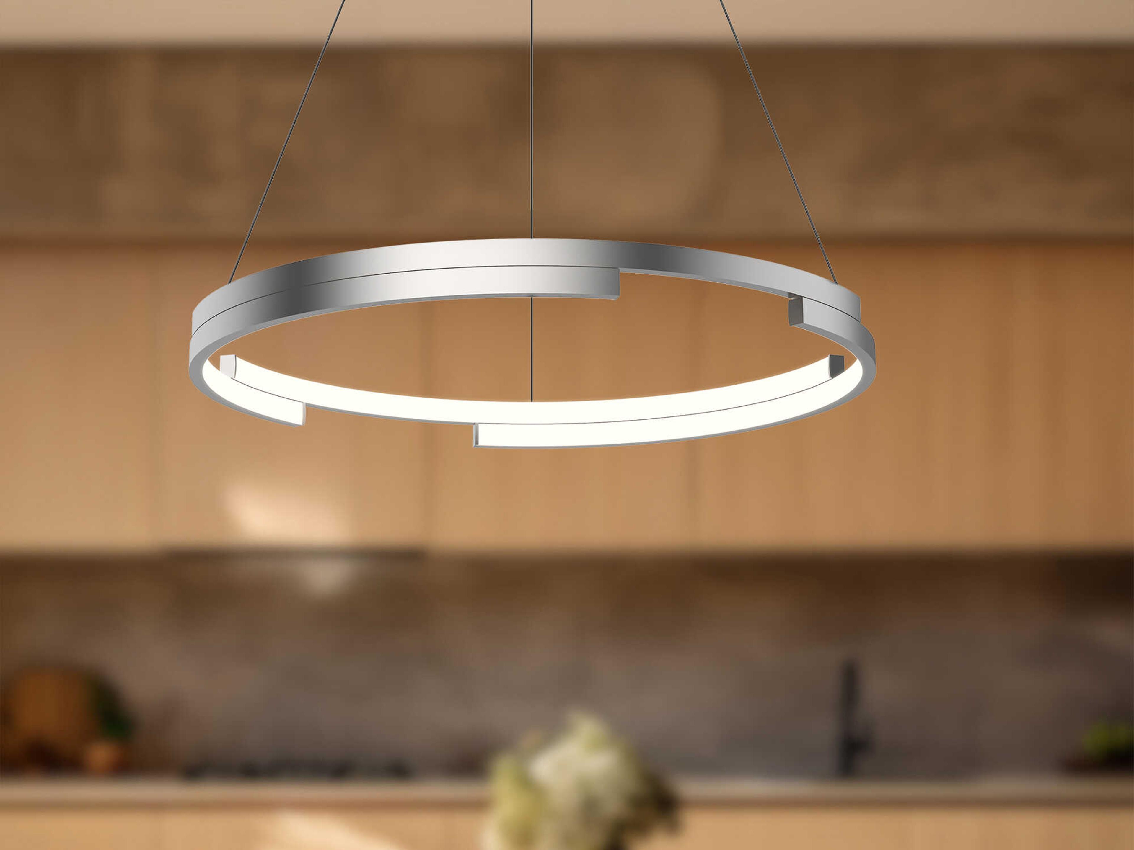 Kuzco Lighting Anello Minor Brushed Nickel Round Pendant