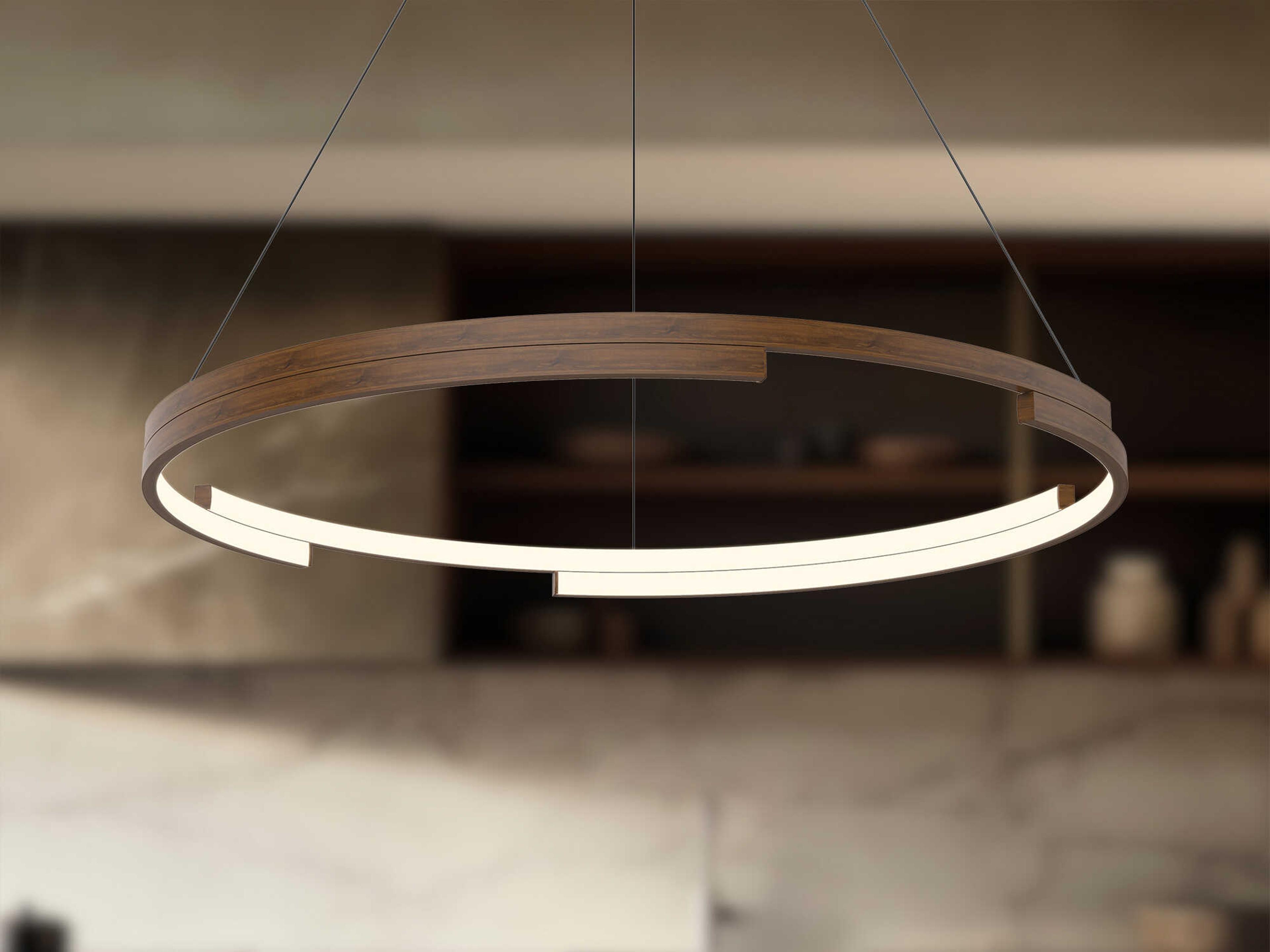 Kuzco Lighting Anello Minor Walnut Wood Round Pendant
