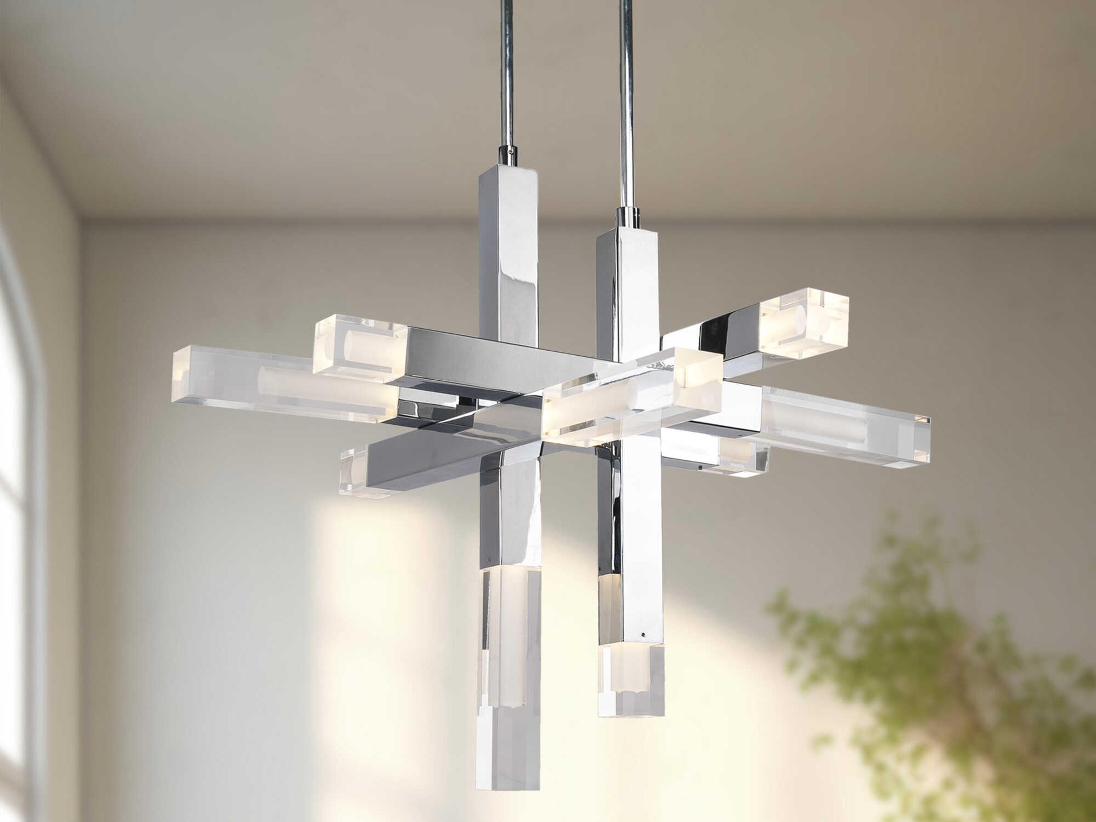 Kuzco Lighting Martelo Chrome Linear Pendant