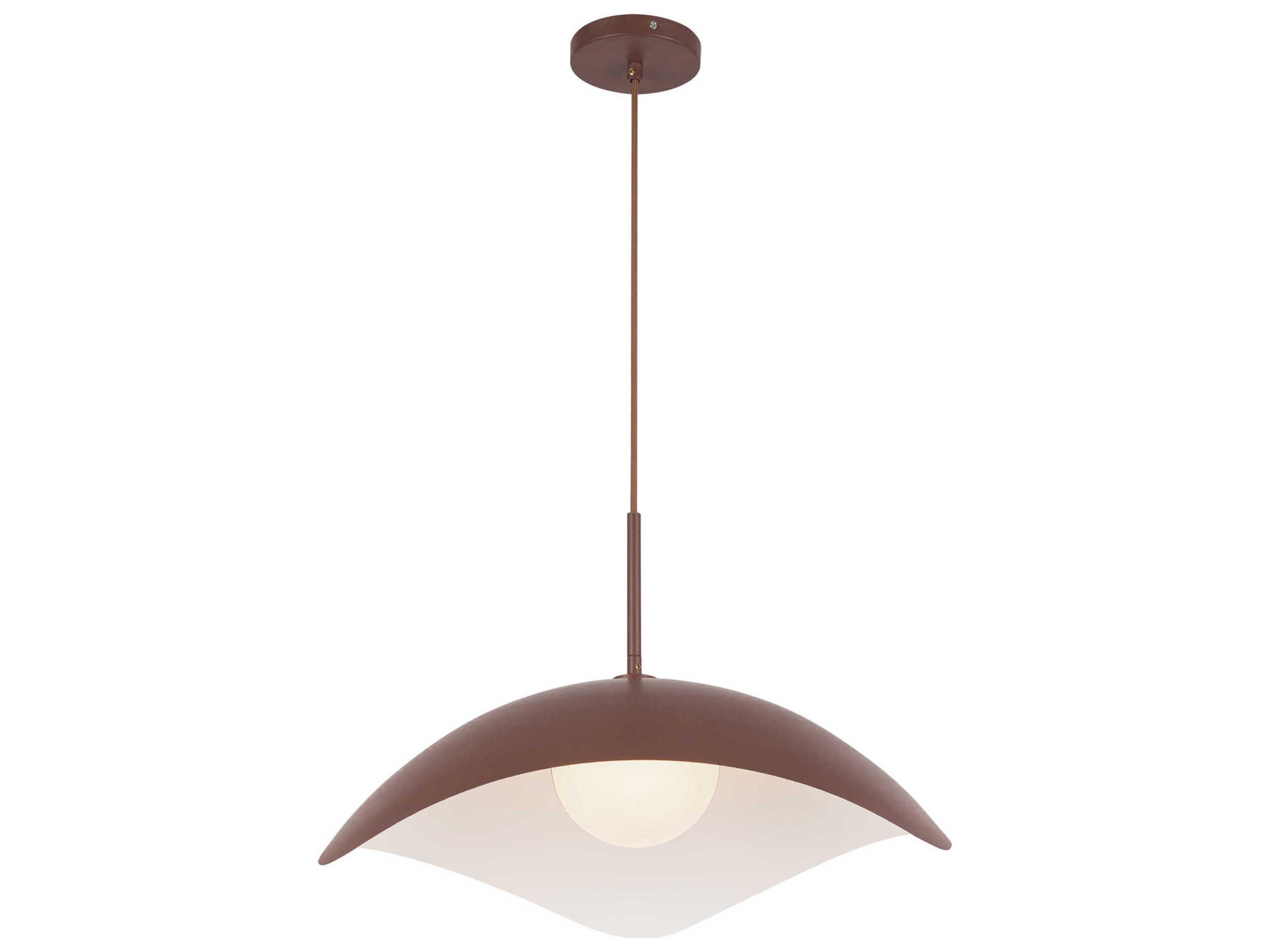 Kuzco Lighting Kirby 1-Light Burgundy Red Bowl Pendant