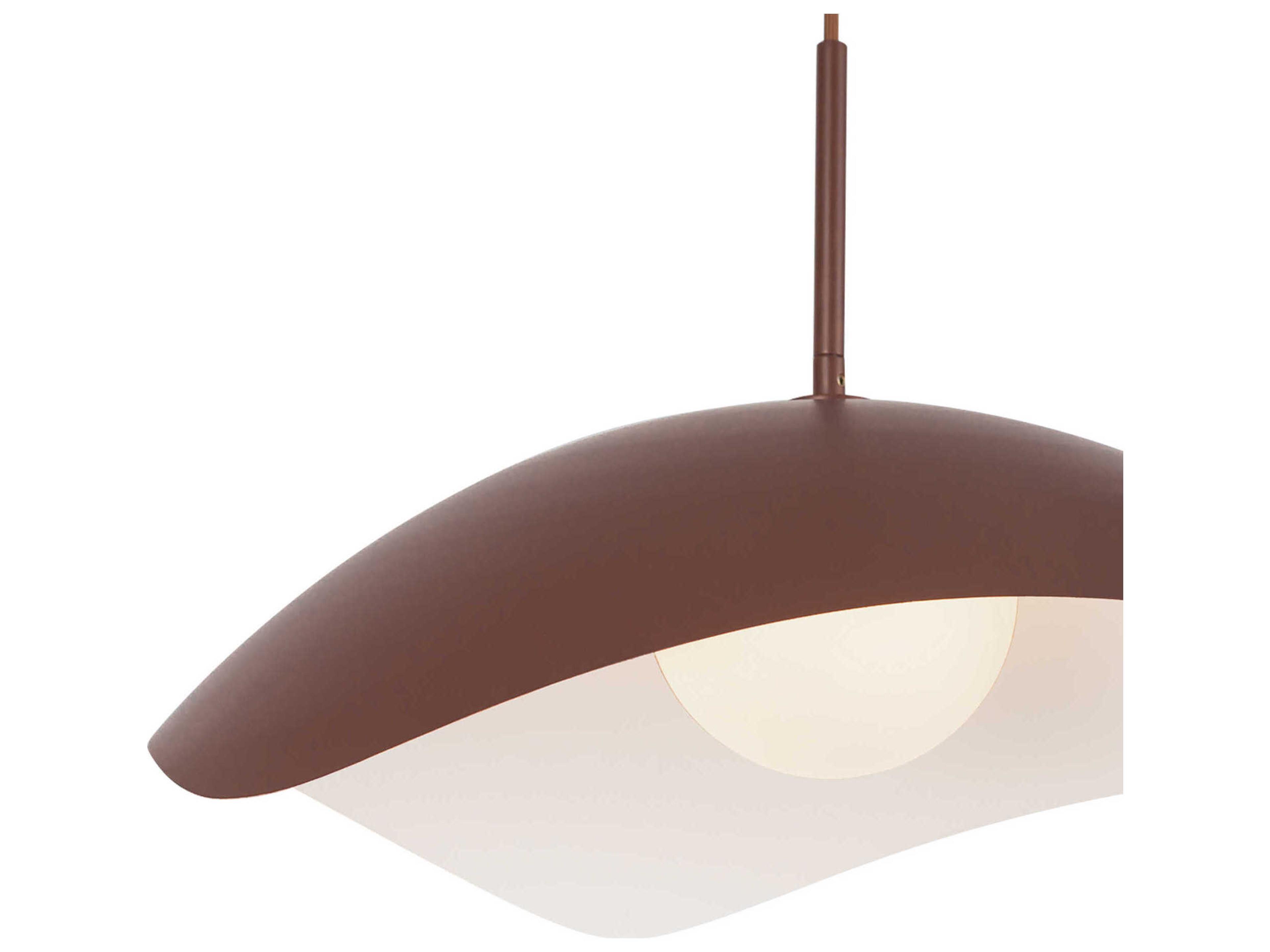 Kuzco Lighting Kirby 1-Light Burgundy Red Bowl Pendant