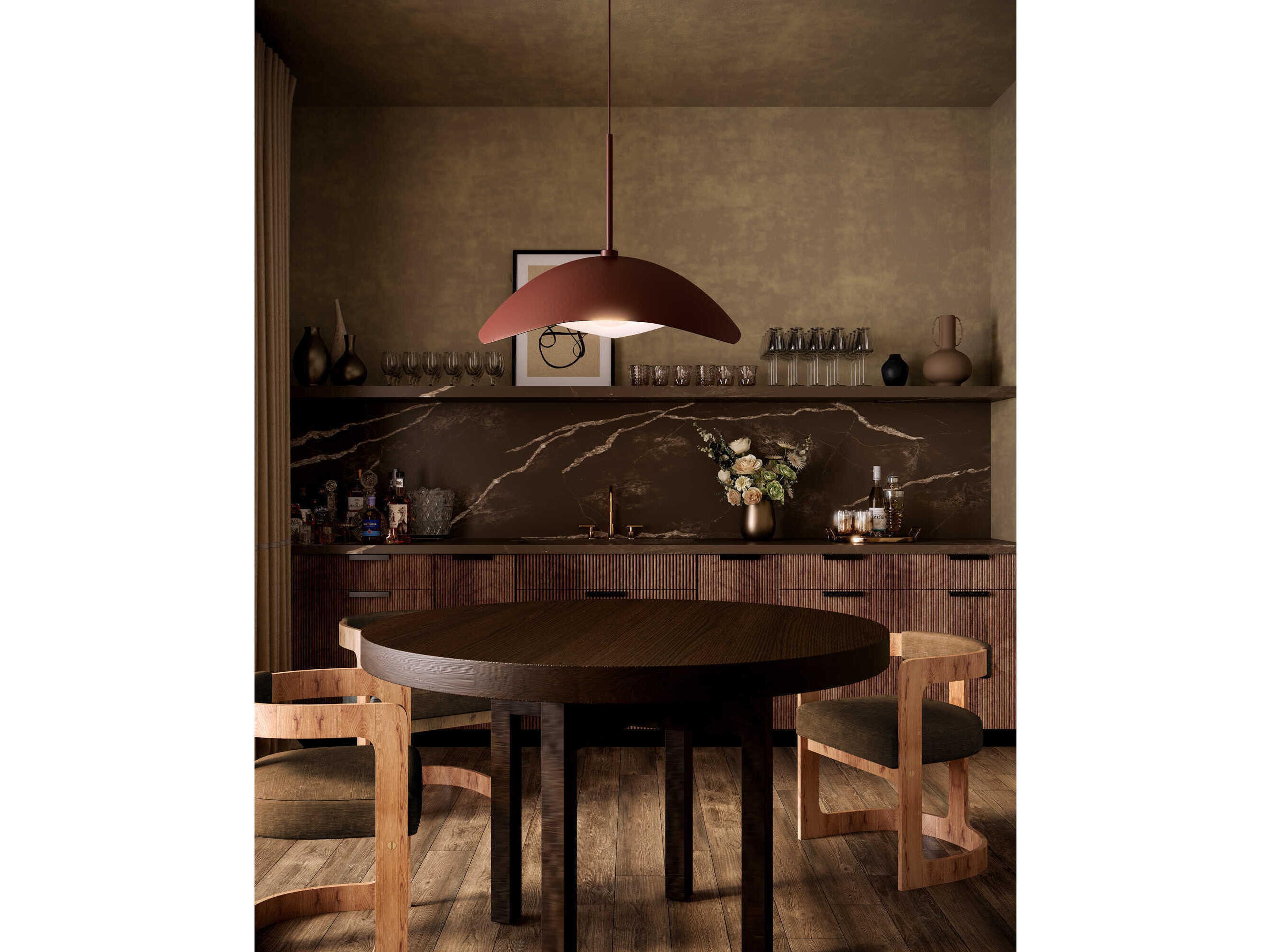 Kuzco Lighting Kirby 1-Light Peach Orange Dome Pendant