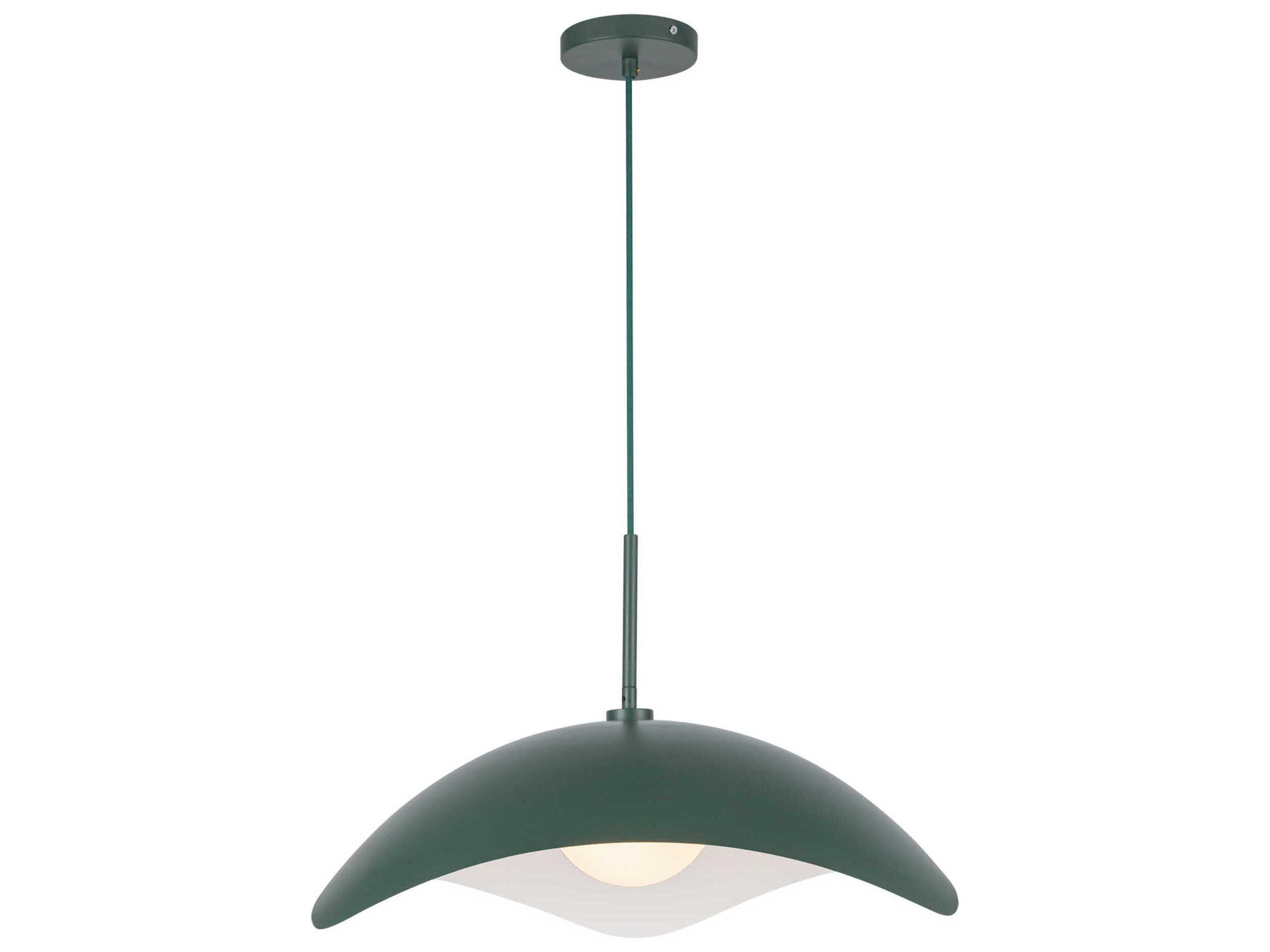 Kuzco Lighting Kirby 1-Light Pine Green Bowl Pendant