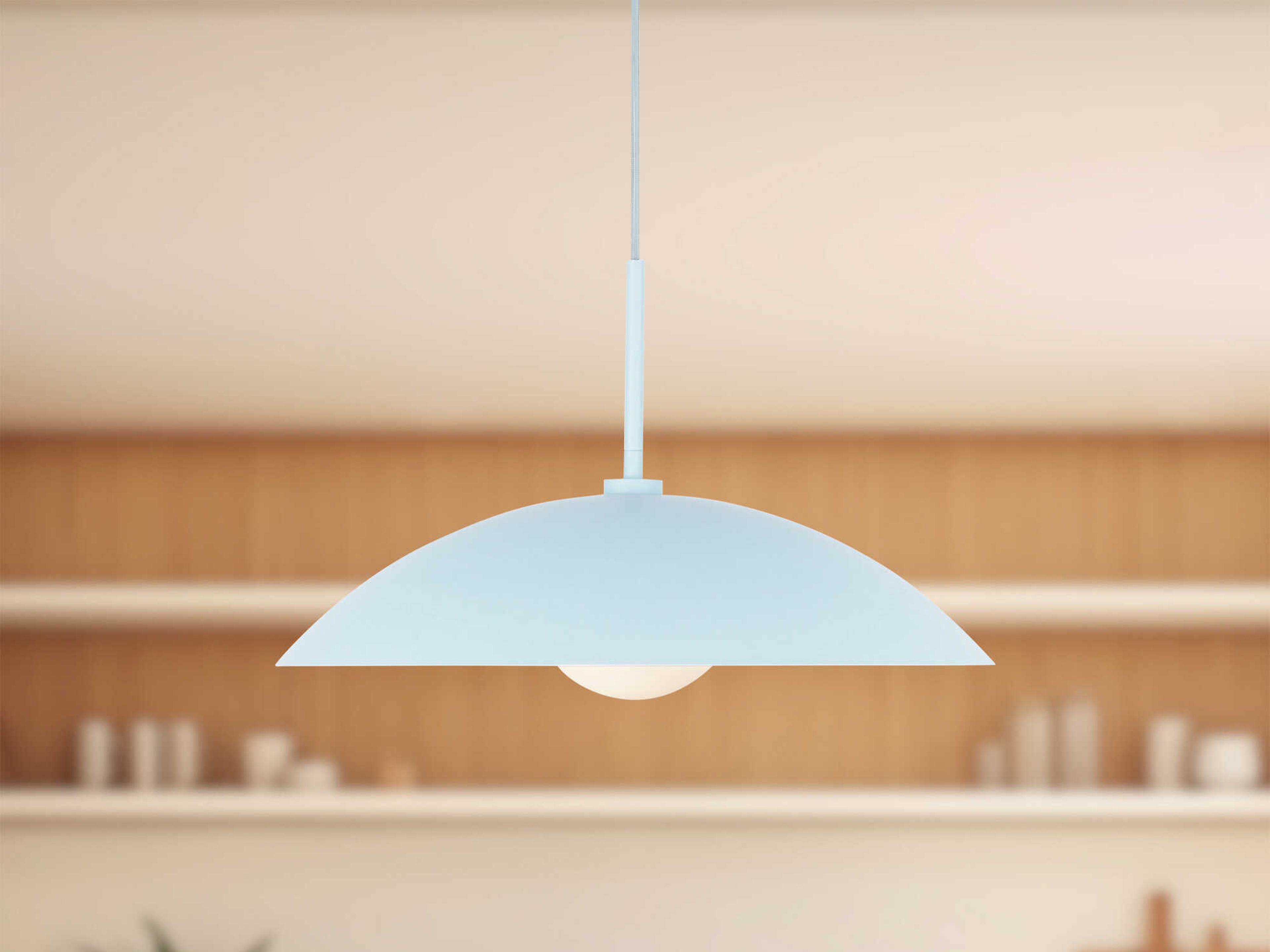 Kuzco Lighting Regent 1-Light Cerulean Blue Dome Pendant