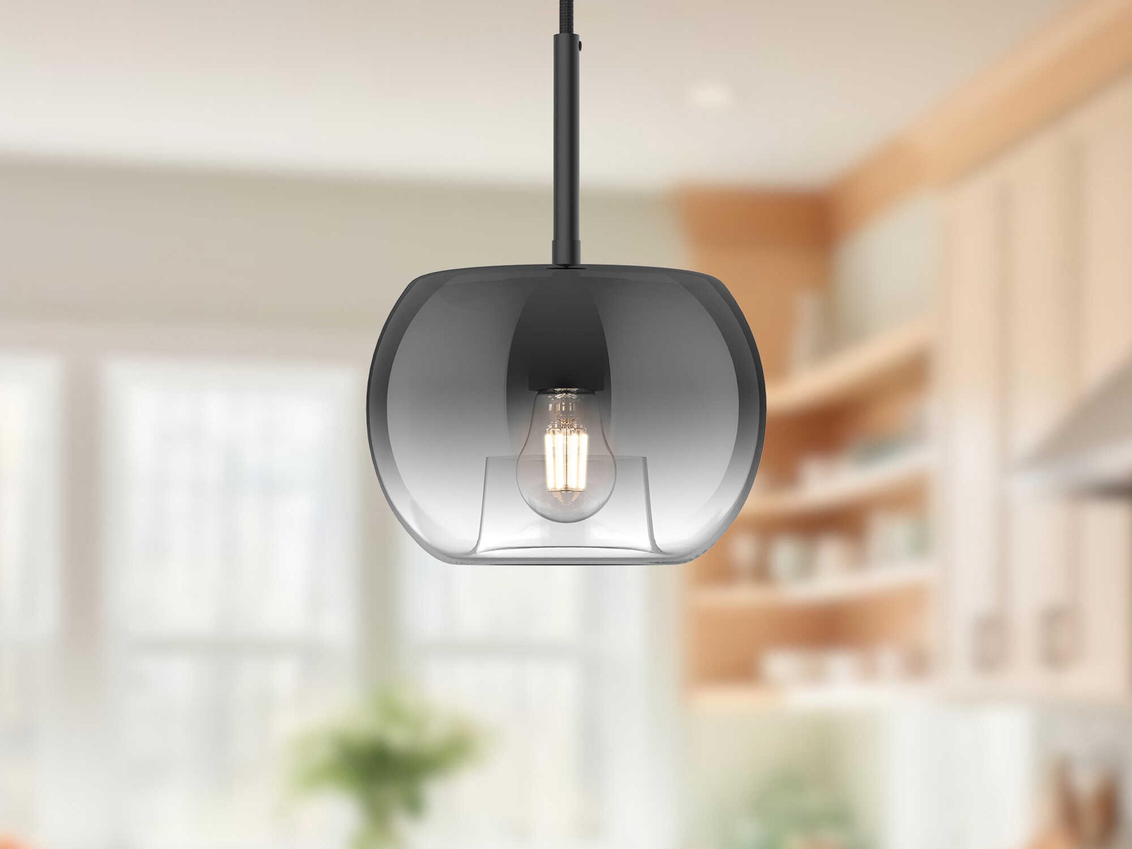 Kuzco Lighting Samar 1-Light Black Globe Mini Pendant