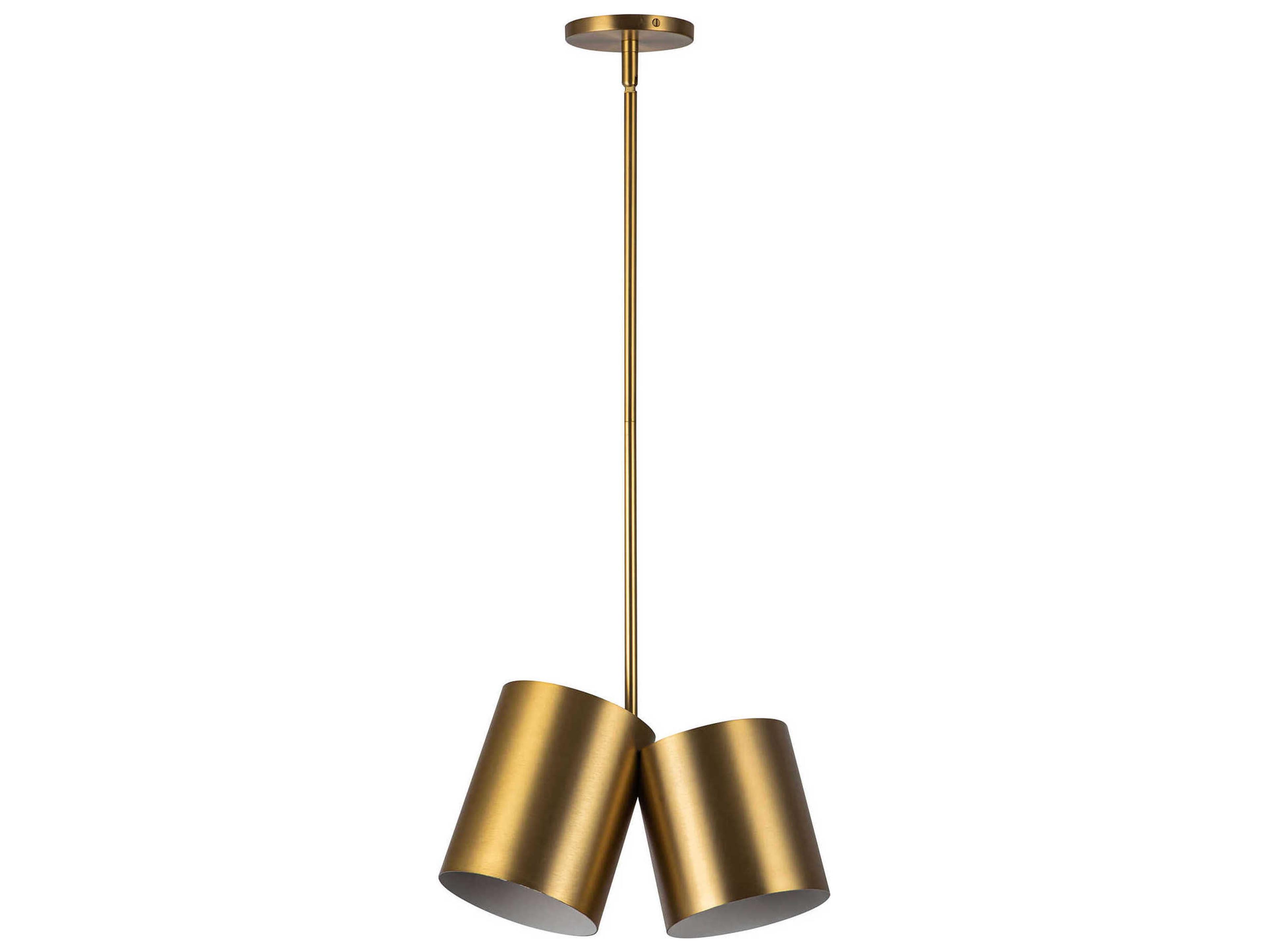 Kuzco Lighting Keiko 2-Light Brushed Gold Pendant