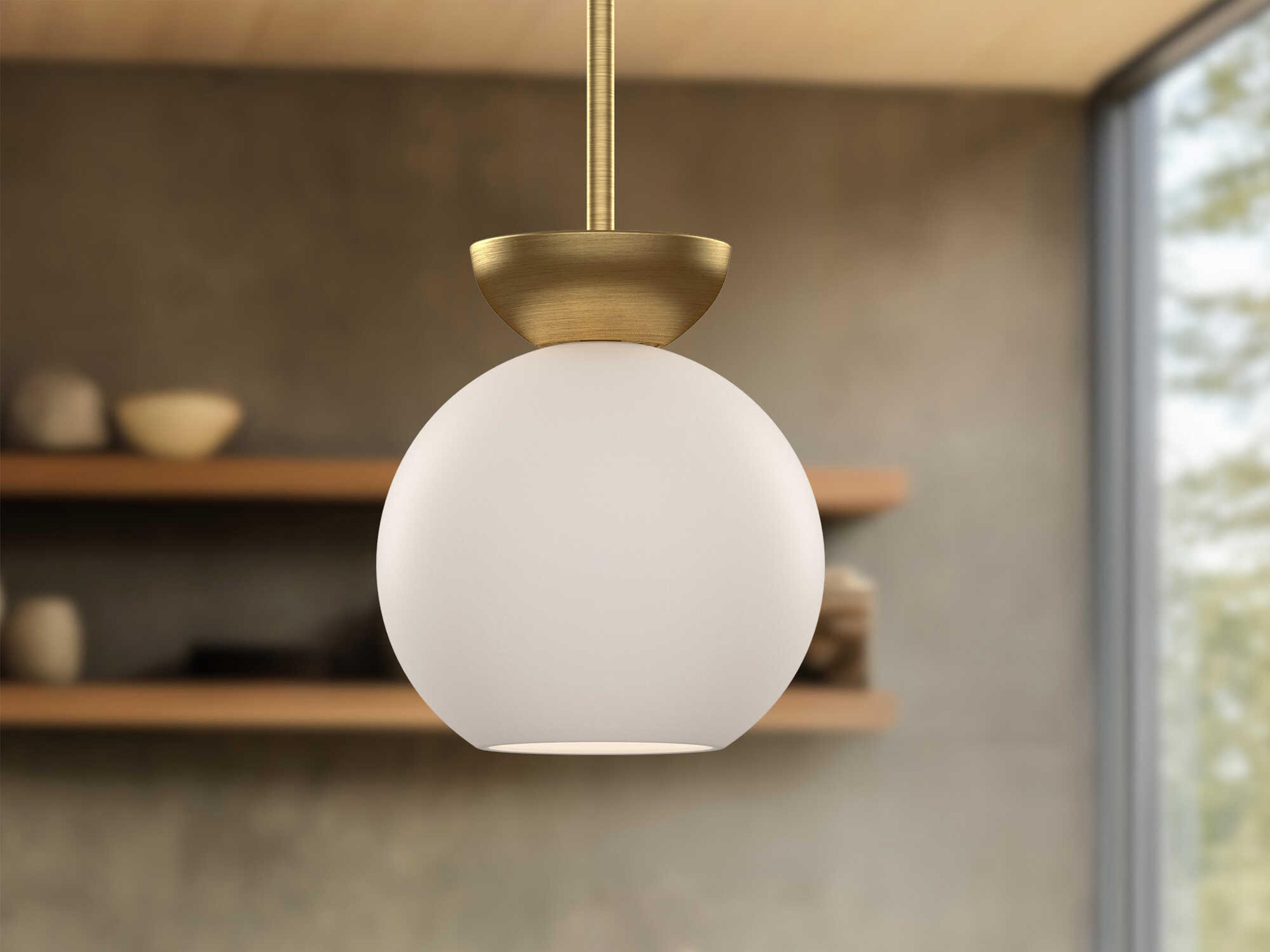 Kuzco Lighting Arcadia 1-Light Brushed Gold Globe Pendant