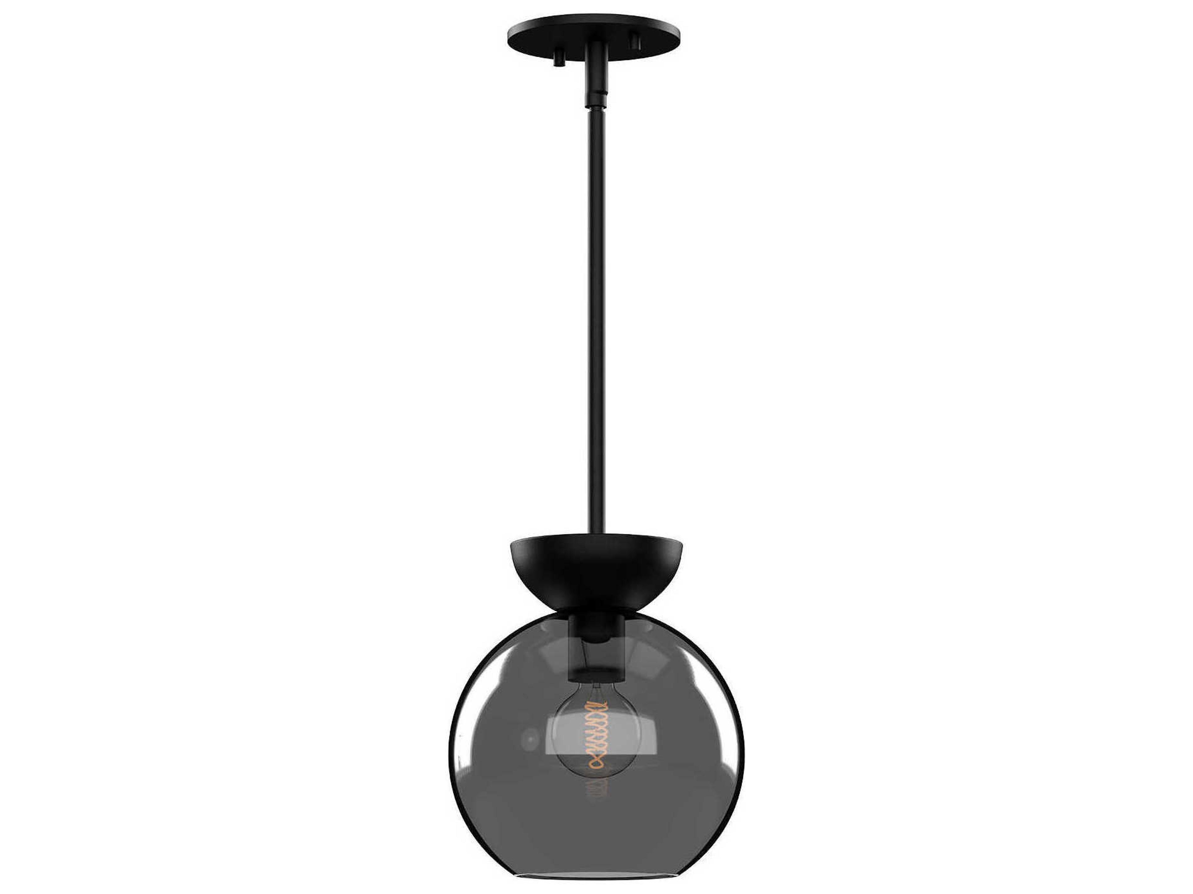 Arcadia 1-Light Black Globe Mini Pendant