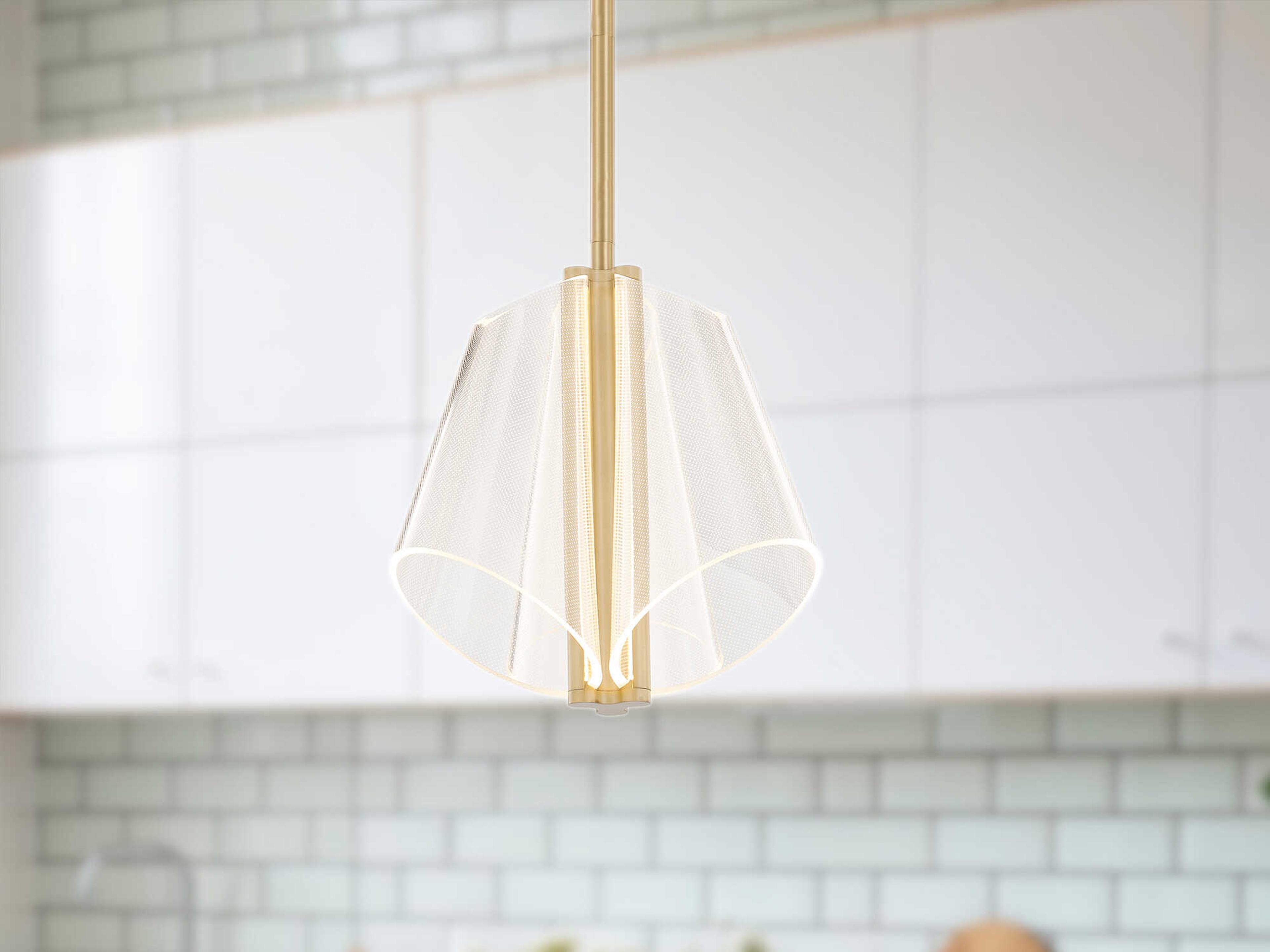 Kuzco Lighting Mulberry Brushed Gold Geometric Mini Pendant