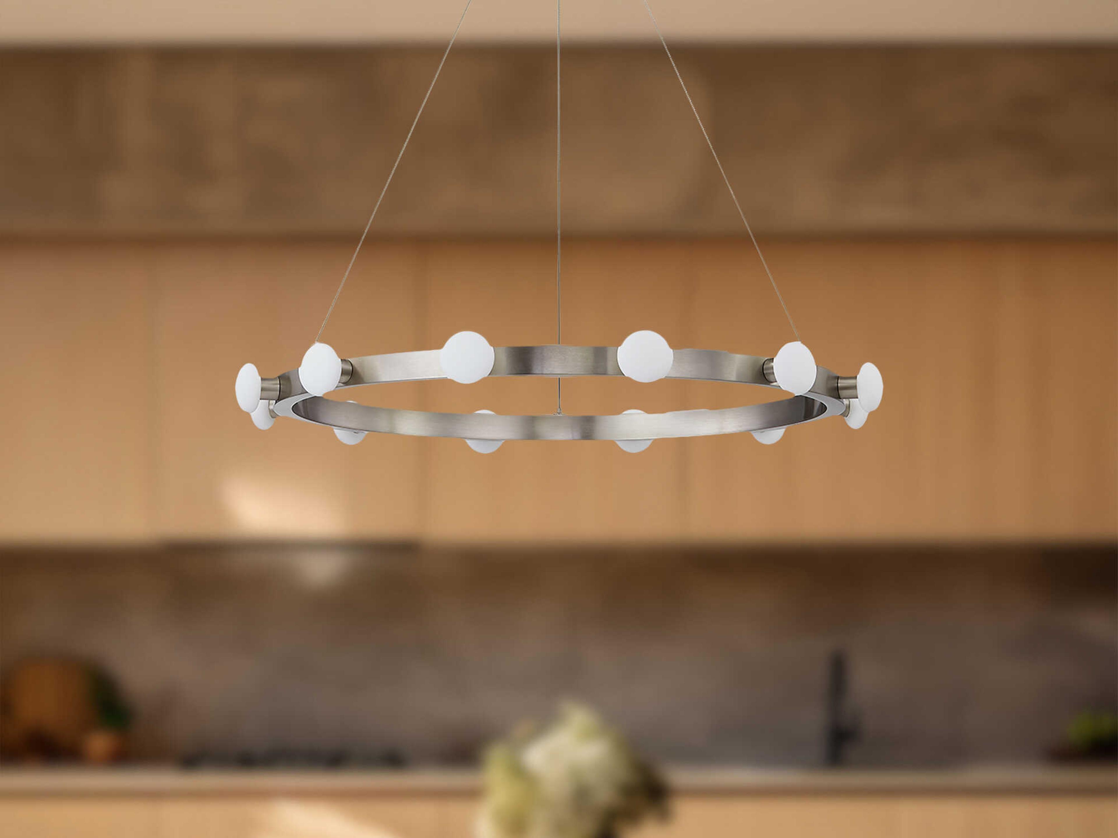 Kuzco Lighting Rezz Brushed Nickel Round Pendant