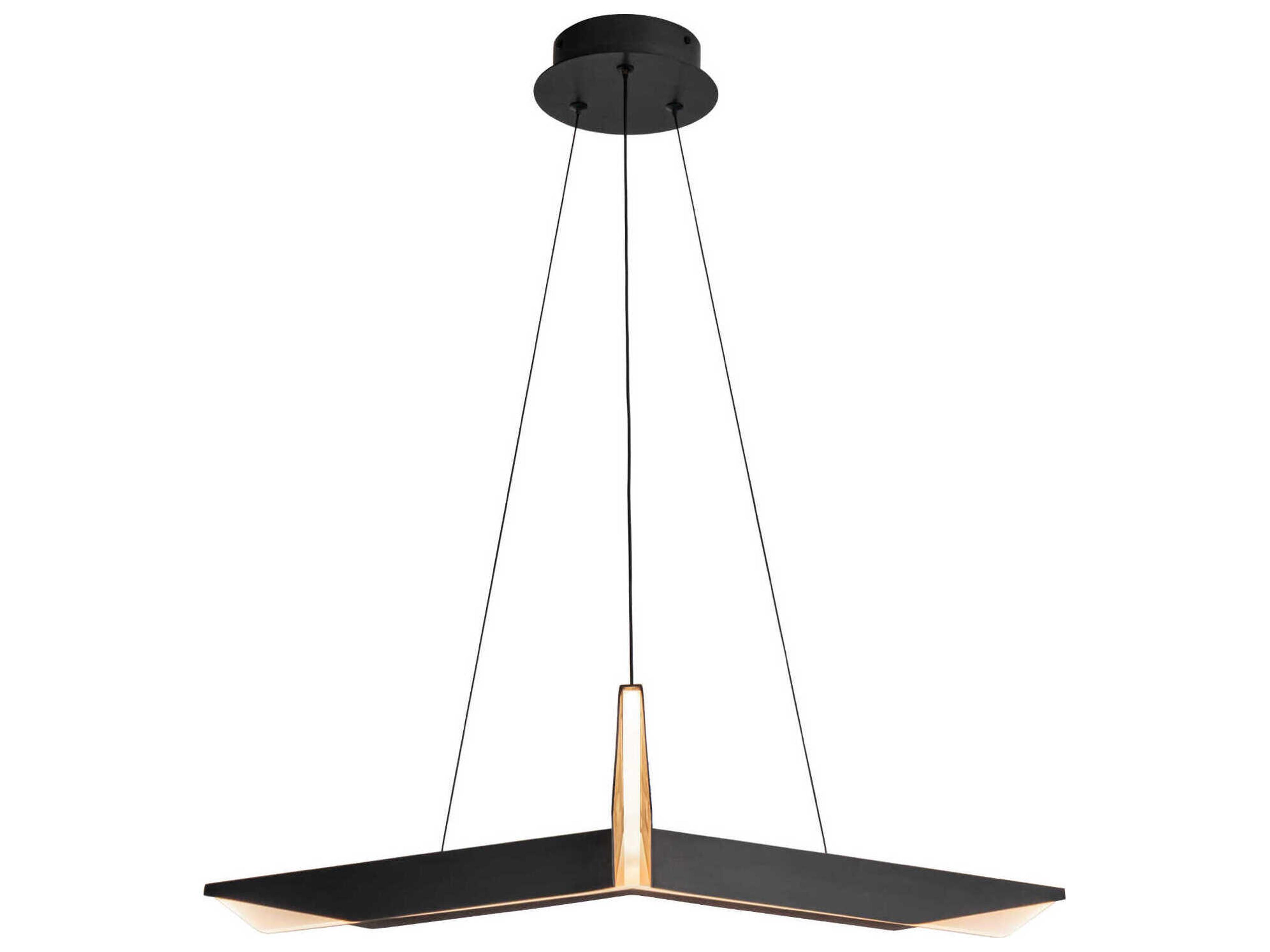 Kuzco Lighting Tachi Urban Bronze Black Geometric Linear Pendant