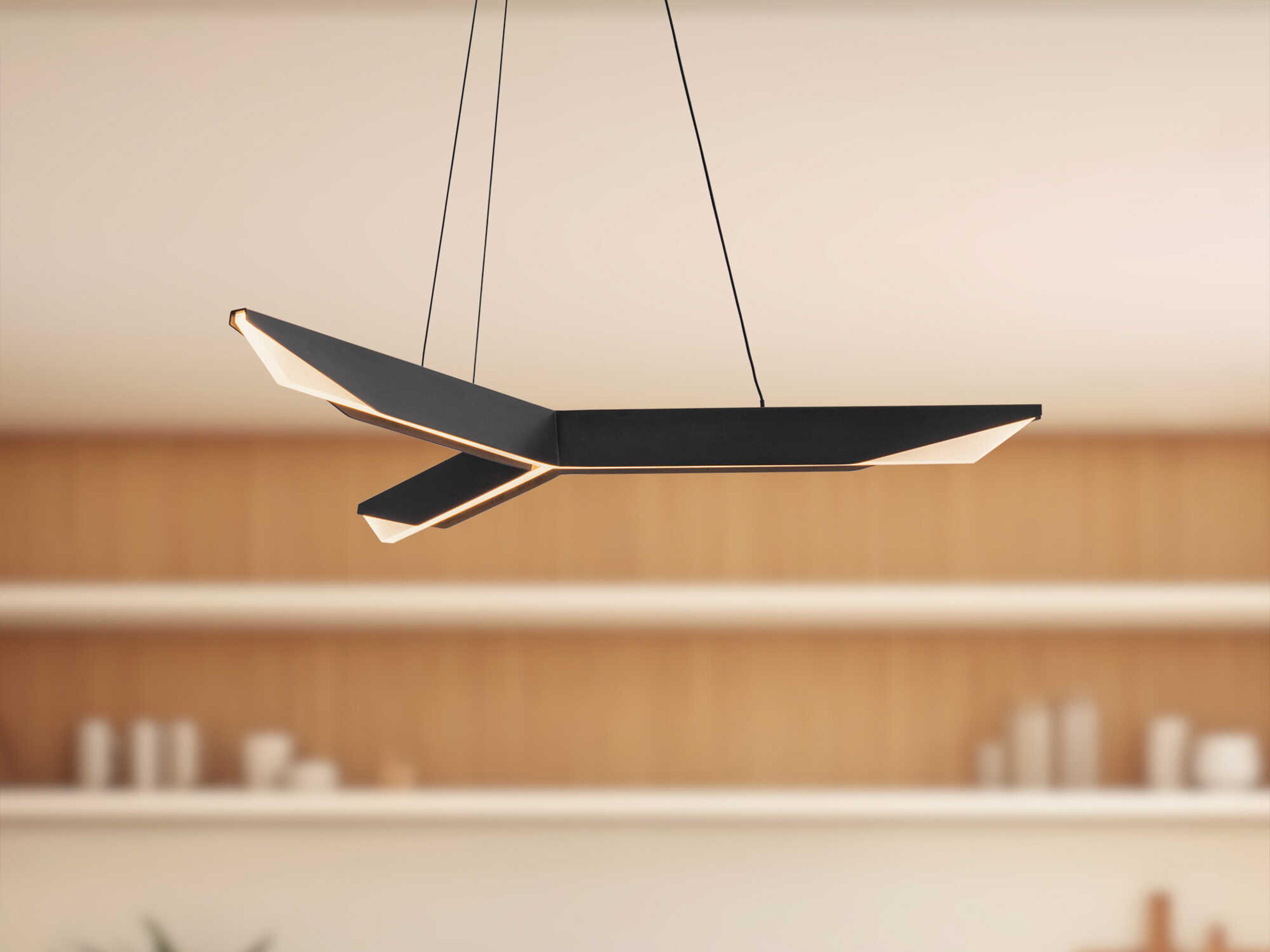 Kuzco Lighting Tachi Urban Bronze Black Geometric Linear Pendant