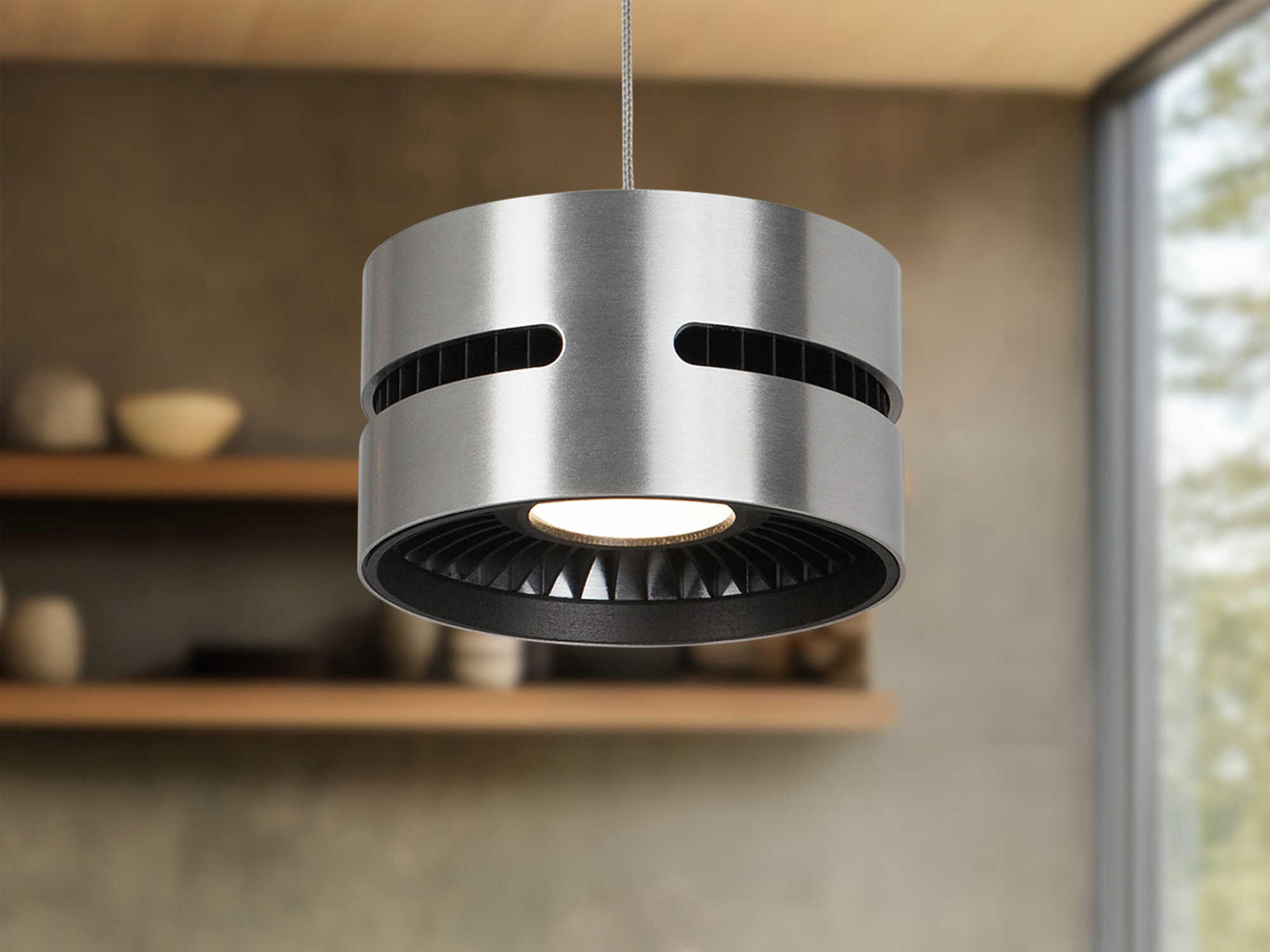 Kuzco Lighting Oxford Brushed Nickel Round Mini Pendant