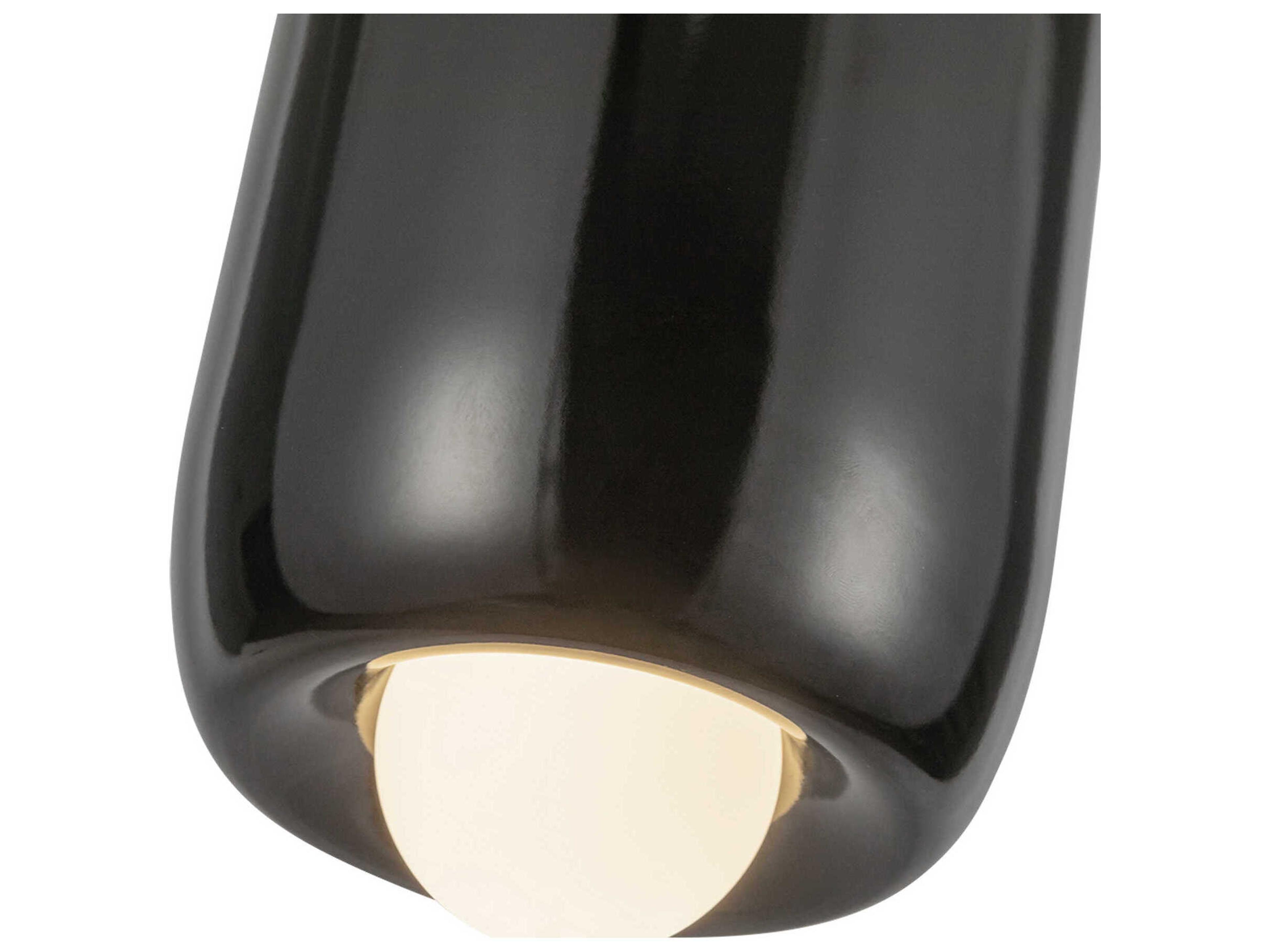 Kuzco Lighting Hayden Glossy Black Cylinder Mini Pendant