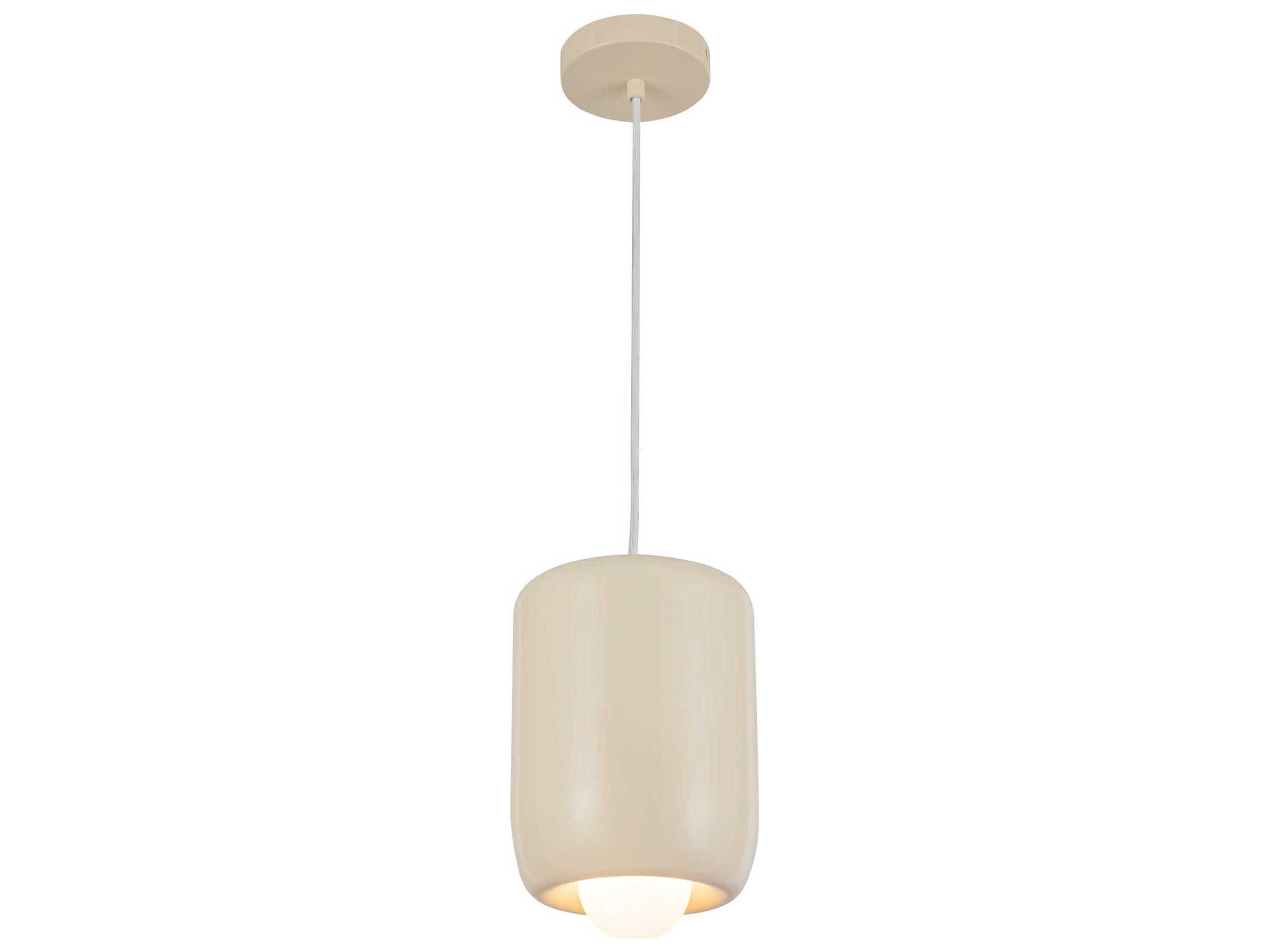Kuzco Lighting Hayden Pearl White Cylinder Mini Pendant