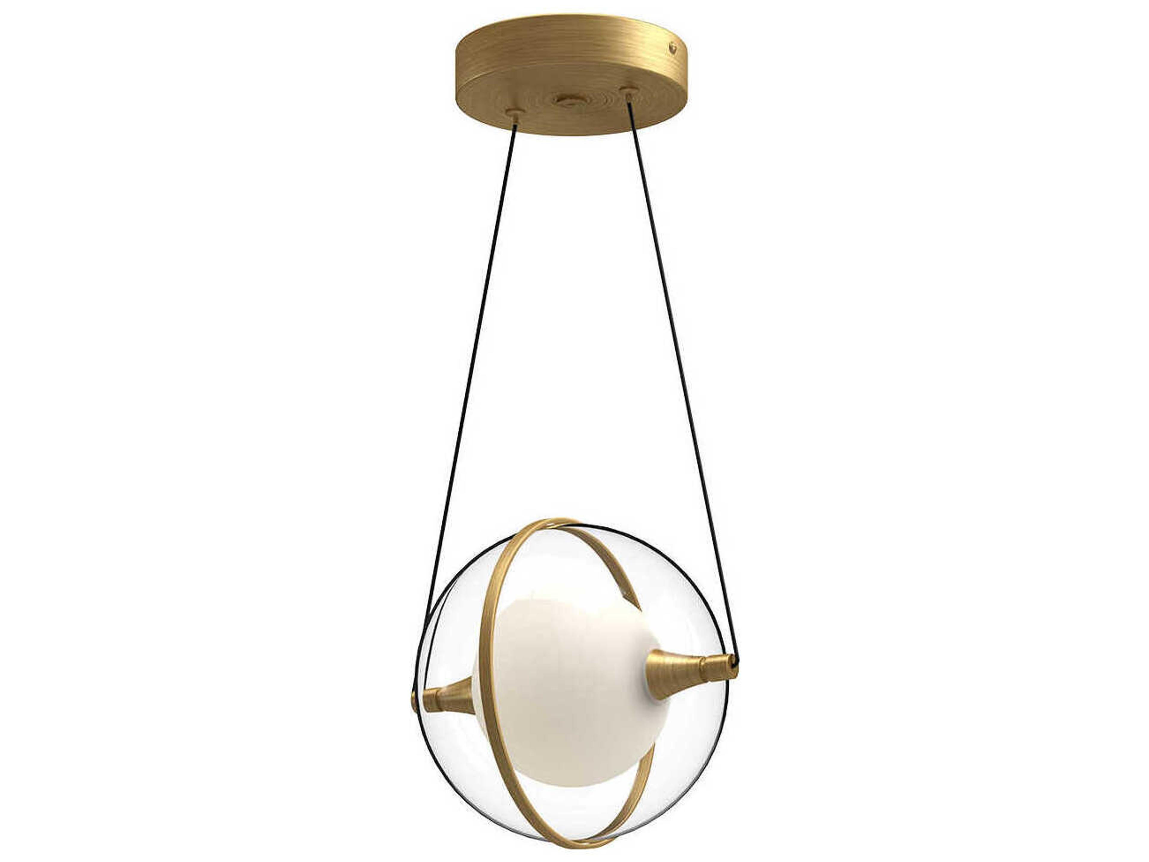 Aries Brushed Gold Geometric Globe Mini Pendant