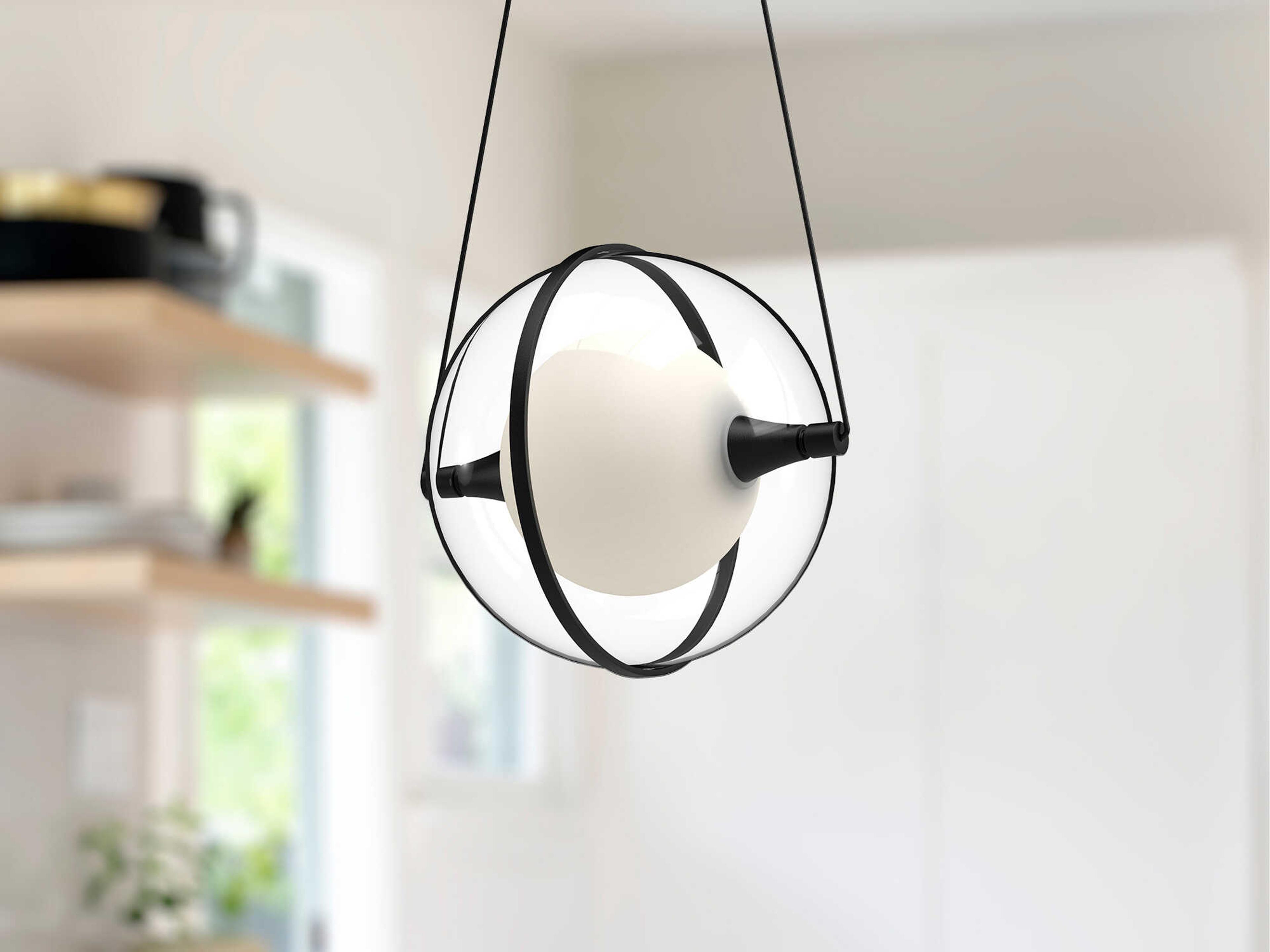 Kuzco Lighting Aries Black Geometric Globe Mini Pendant