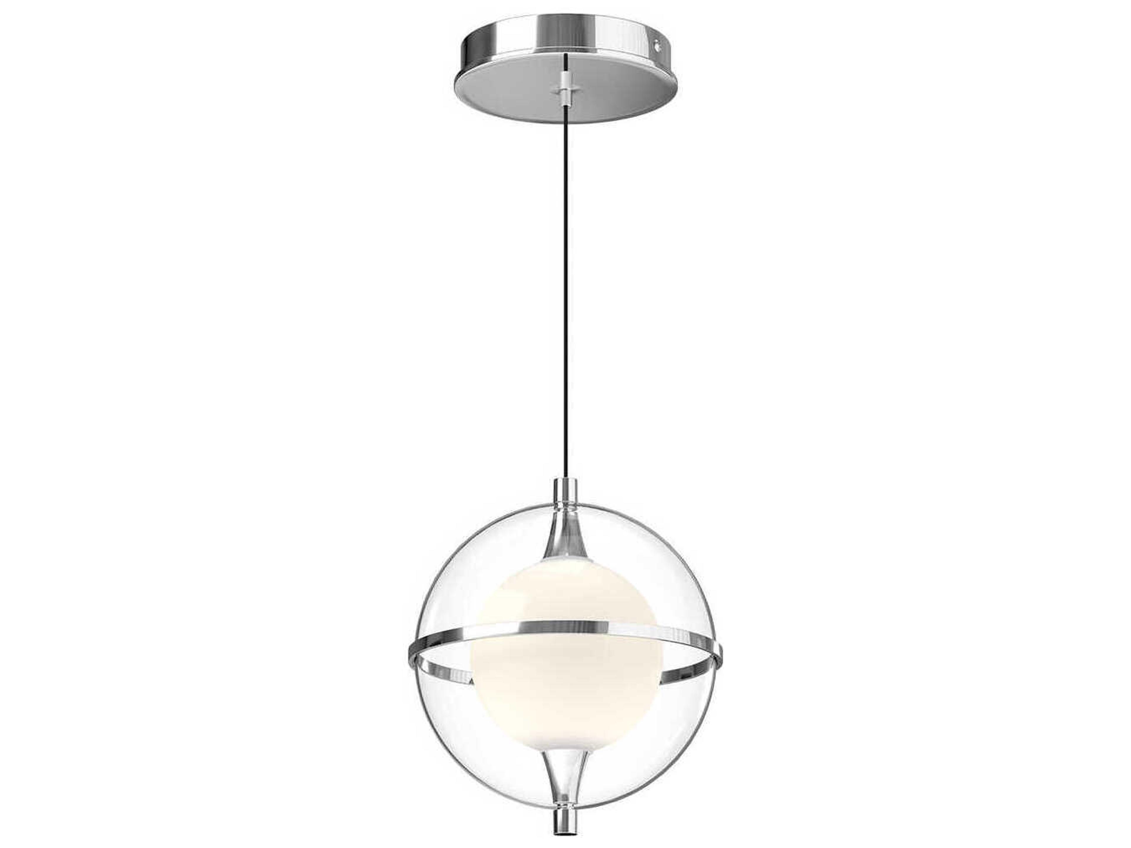 Kuzco Lighting Aries Chrome Geometric Globe Mini Pendant
