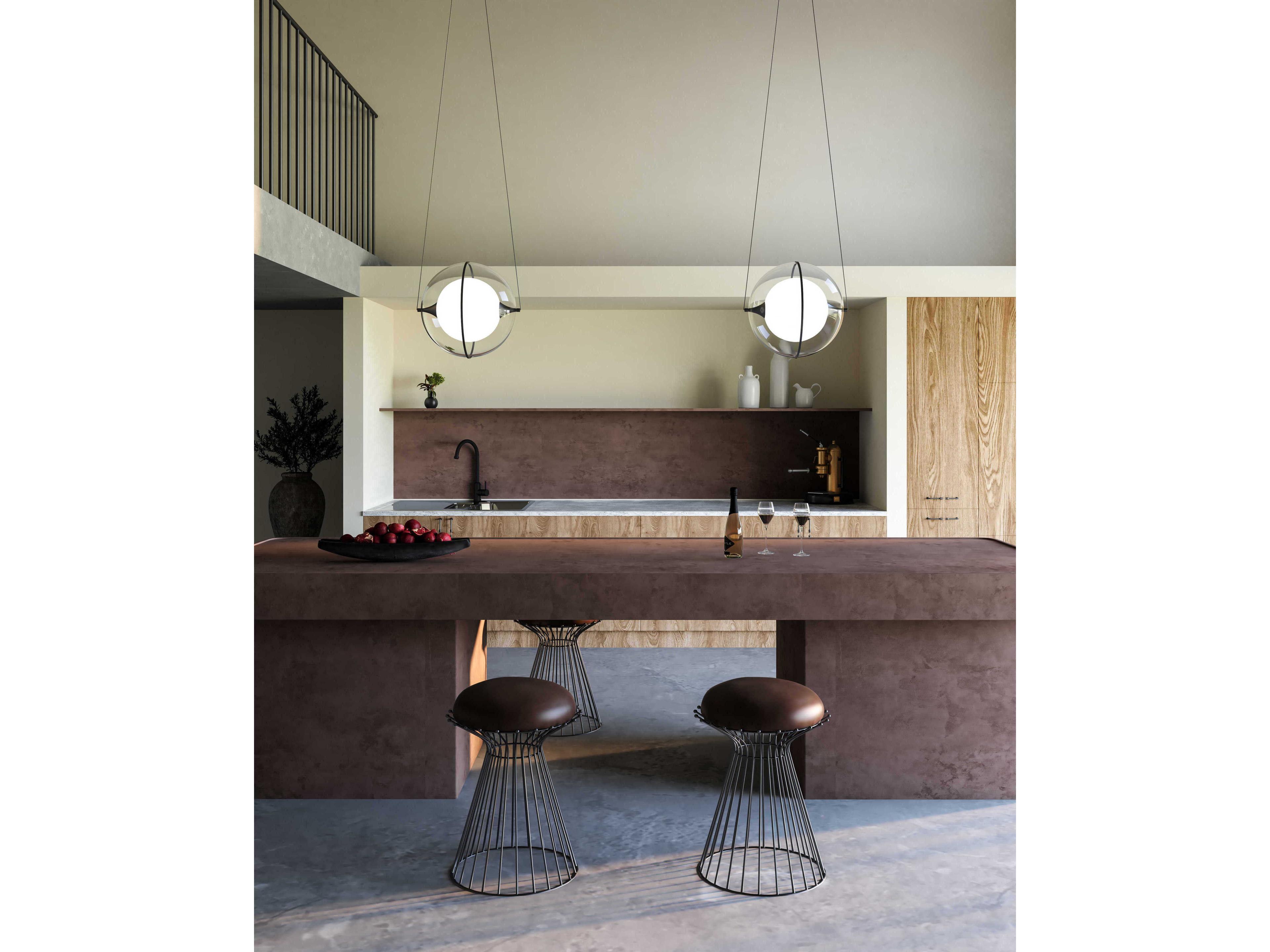 Kuzco Lighting Aries Black Geometric Globe Pendant