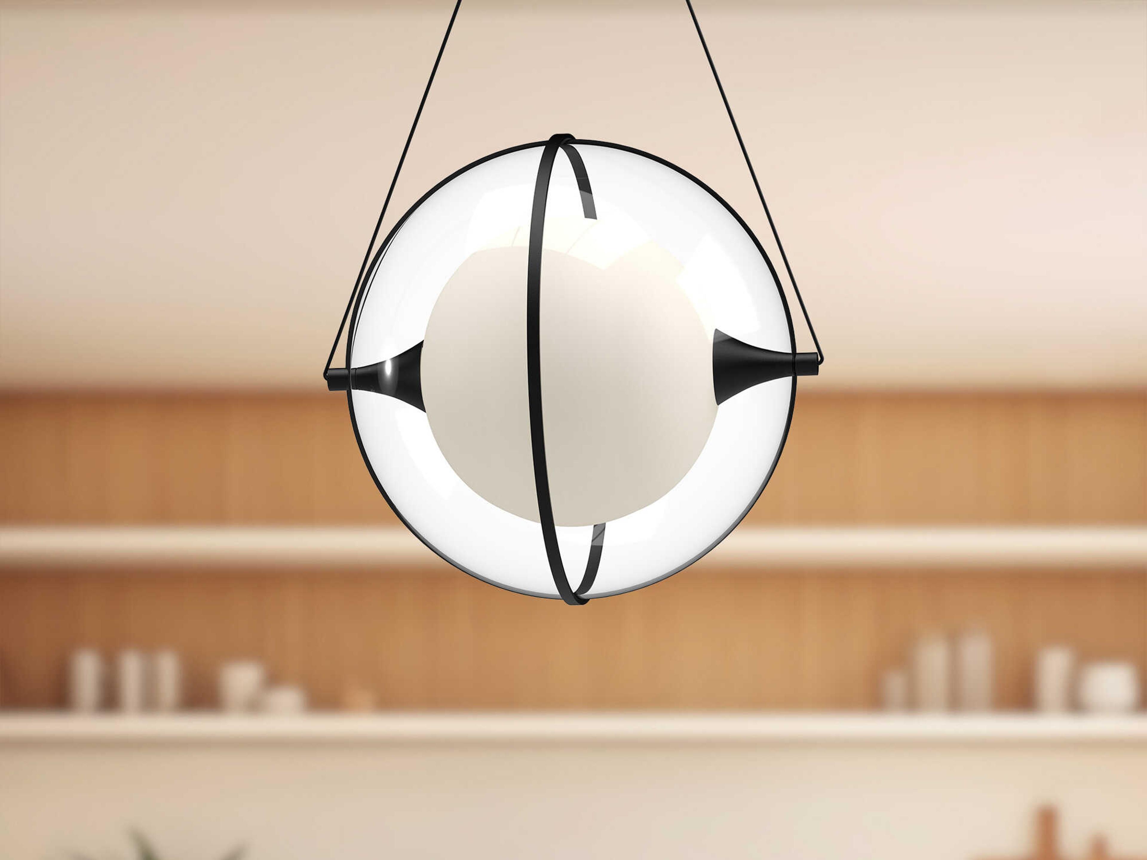 Kuzco Lighting Aries Black Geometric Globe Pendant