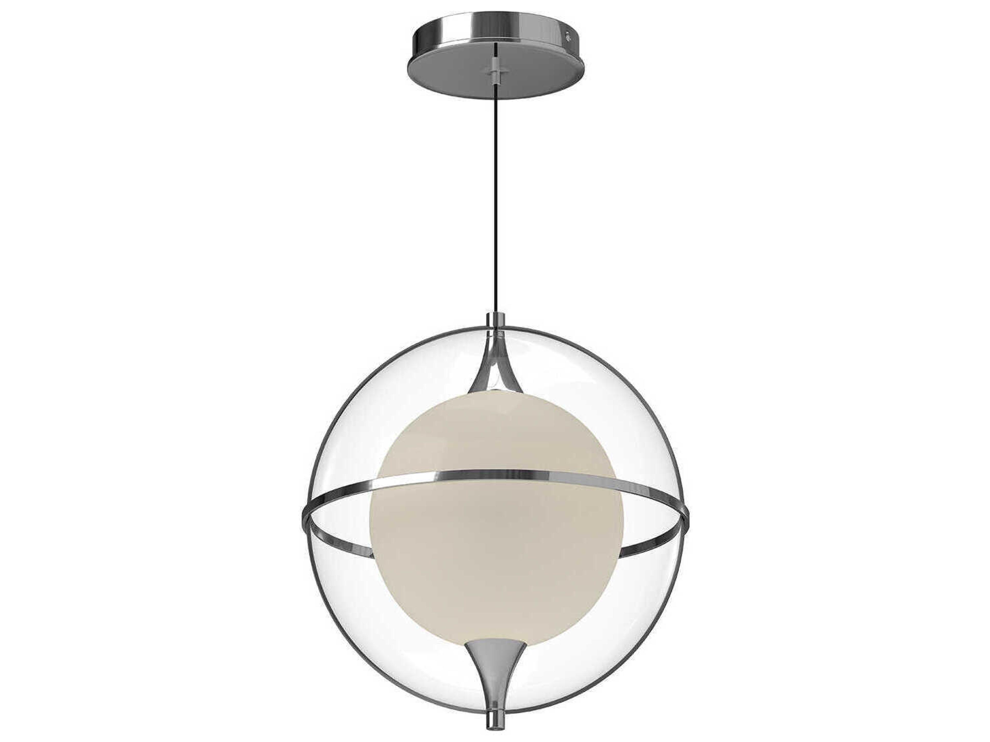 Kuzco Lighting Aries Chrome Geometric Globe Pendant