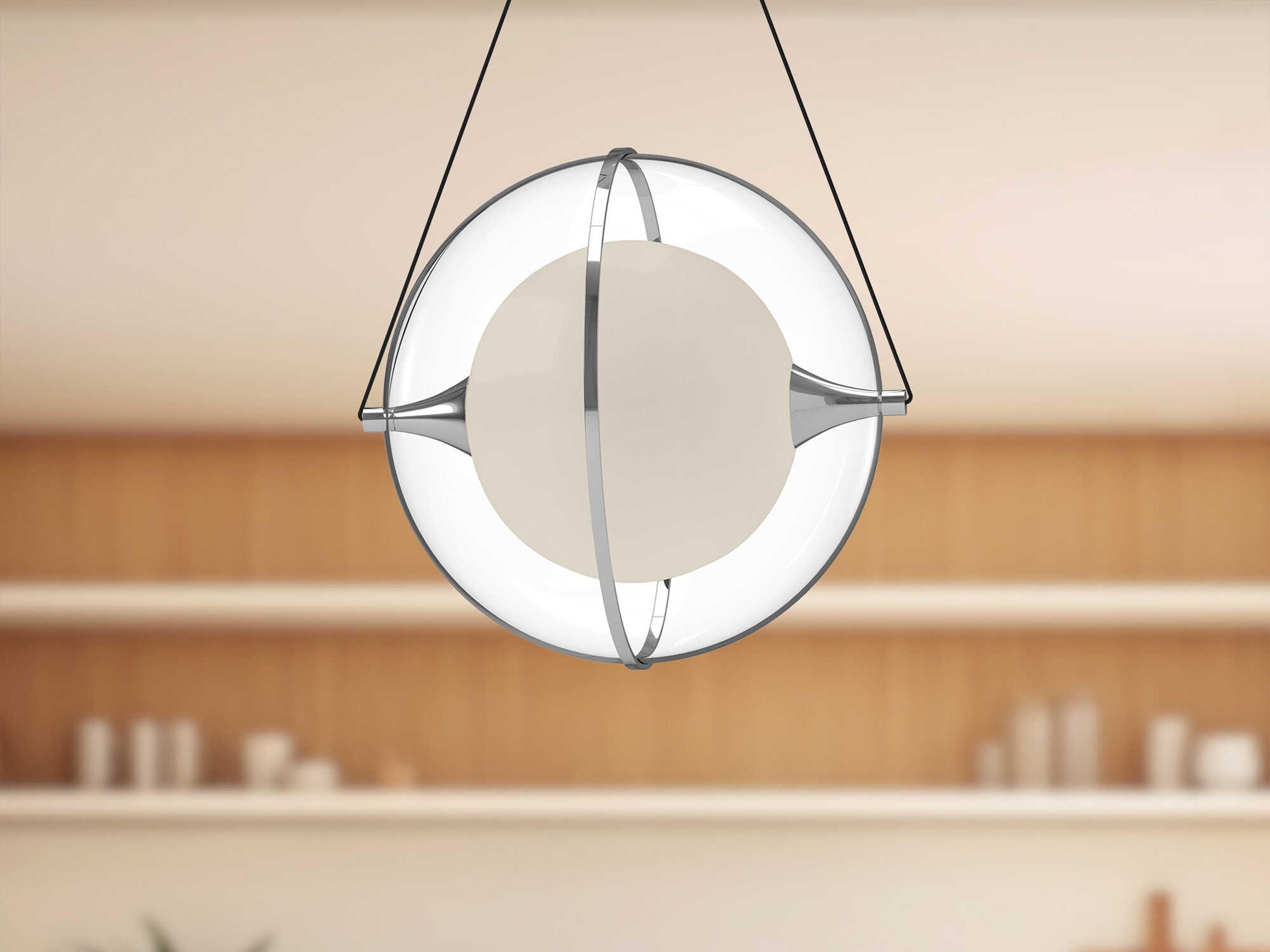 Kuzco Lighting Aries Chrome Geometric Globe Pendant