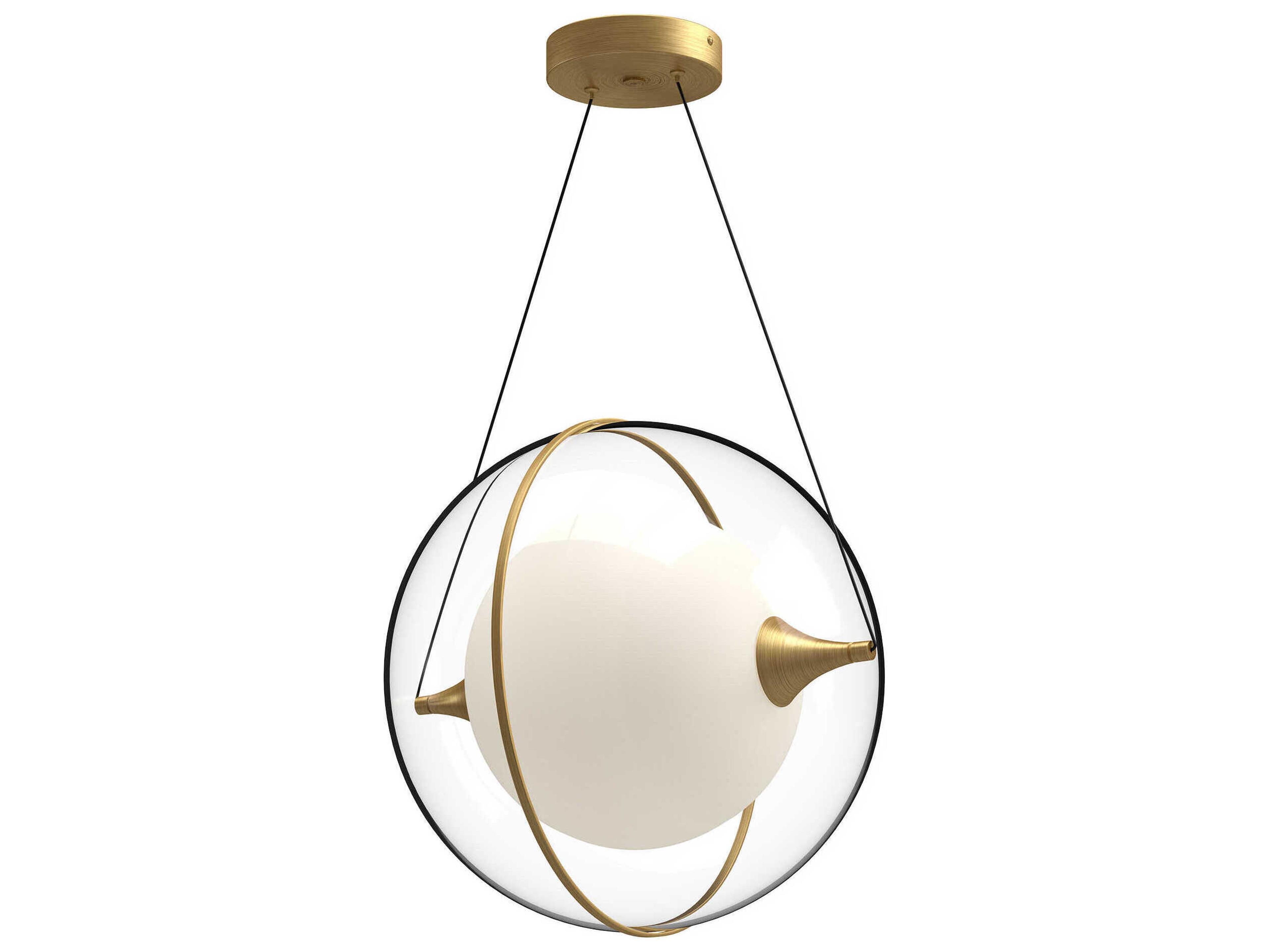 Aries Brushed Gold Geometric Globe Pendant