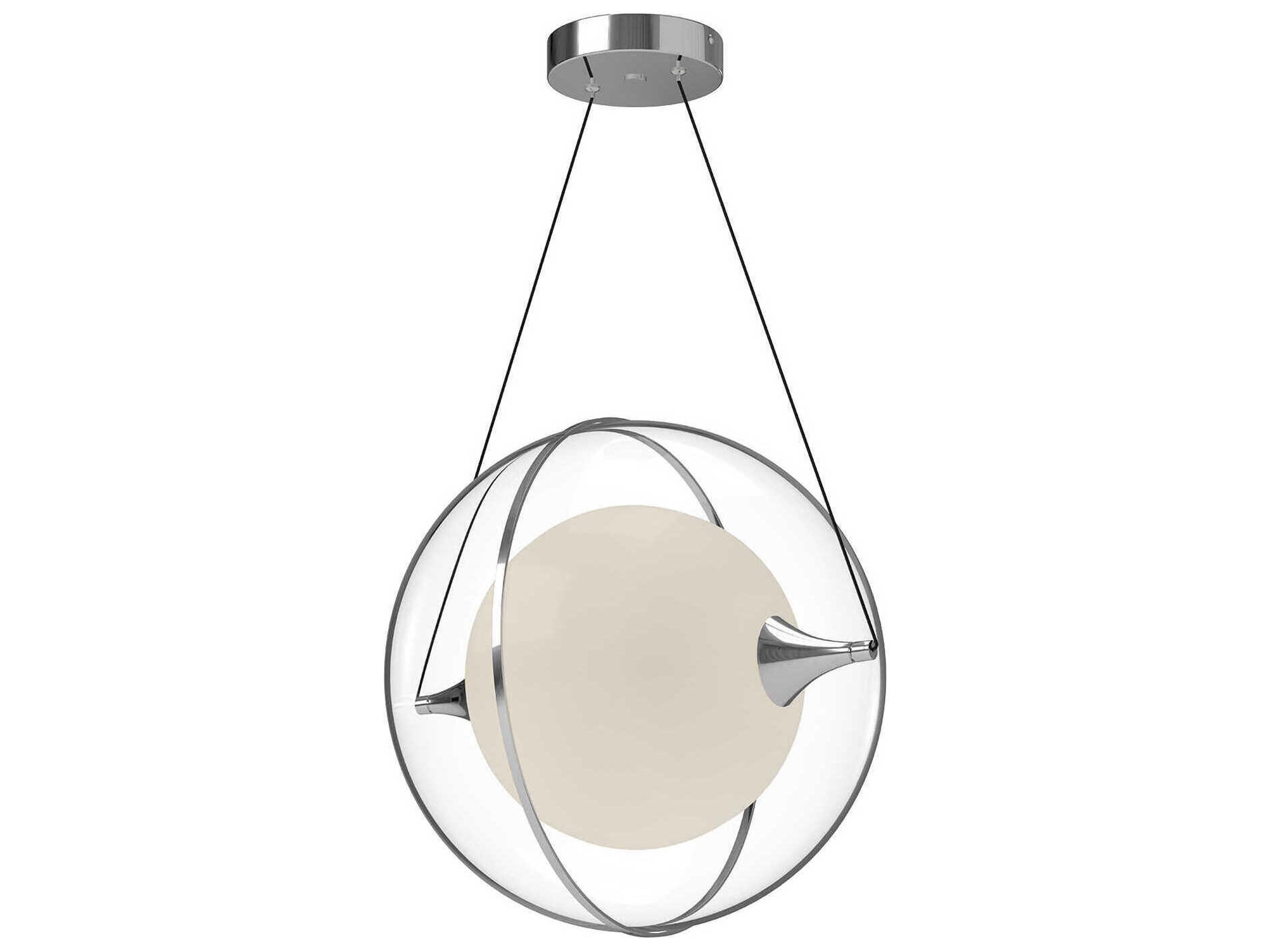 Aries Chrome Geometric Globe Pendant