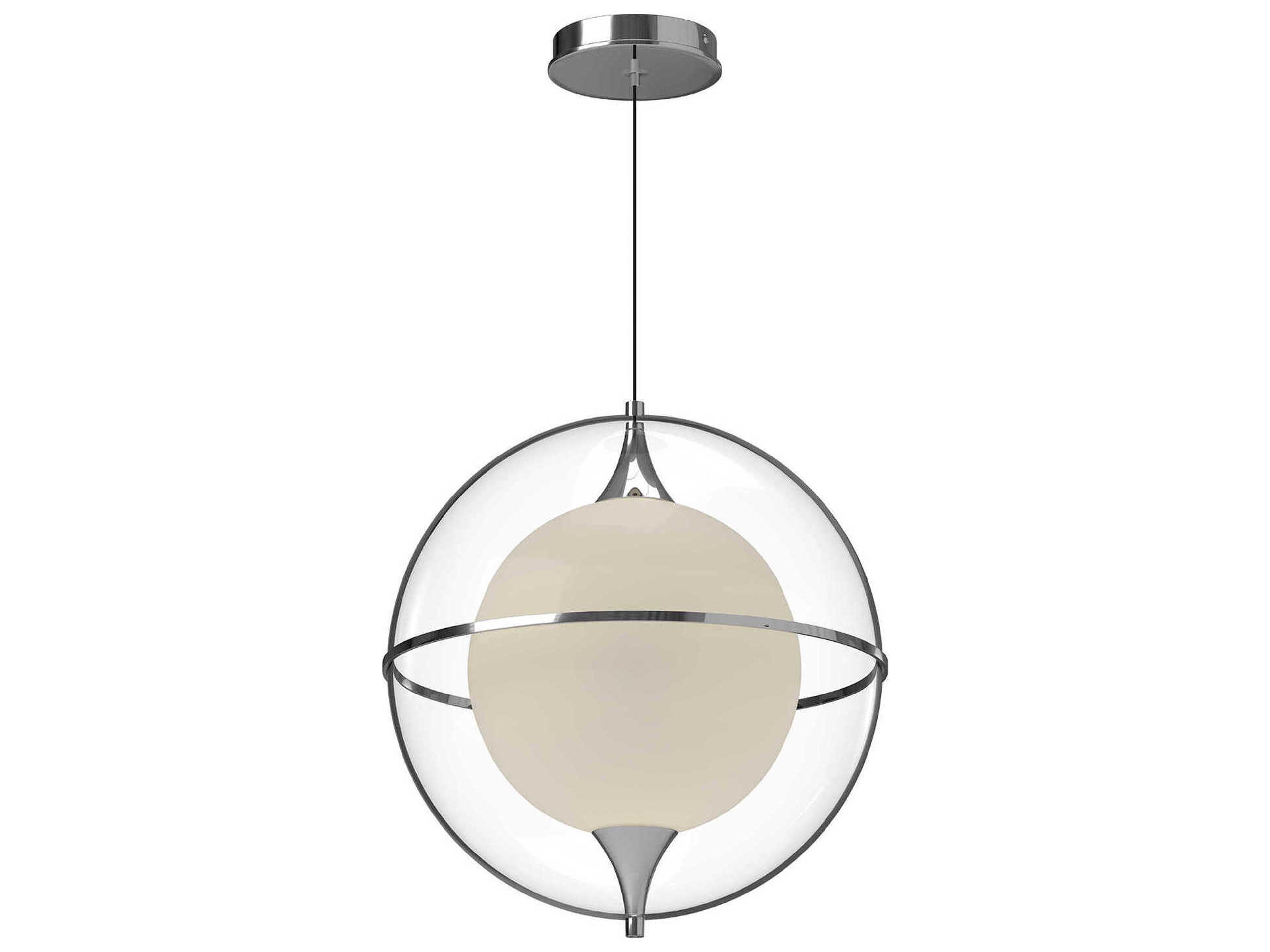 Kuzco Lighting Aries Chrome Geometric Globe Pendant
