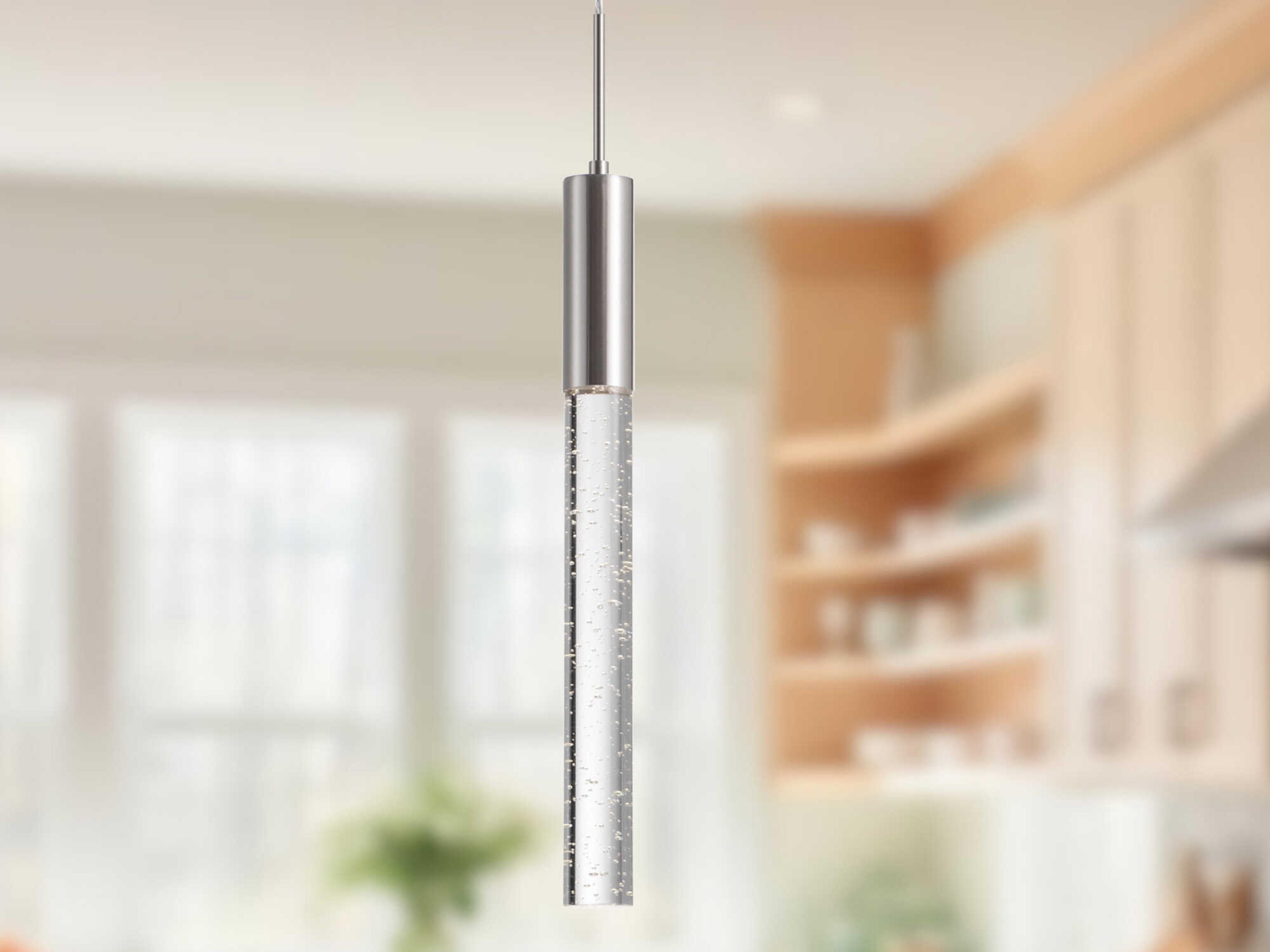 Kuzco Lighting Pendula Brushed Nickel Cylinder Mini Pendant
