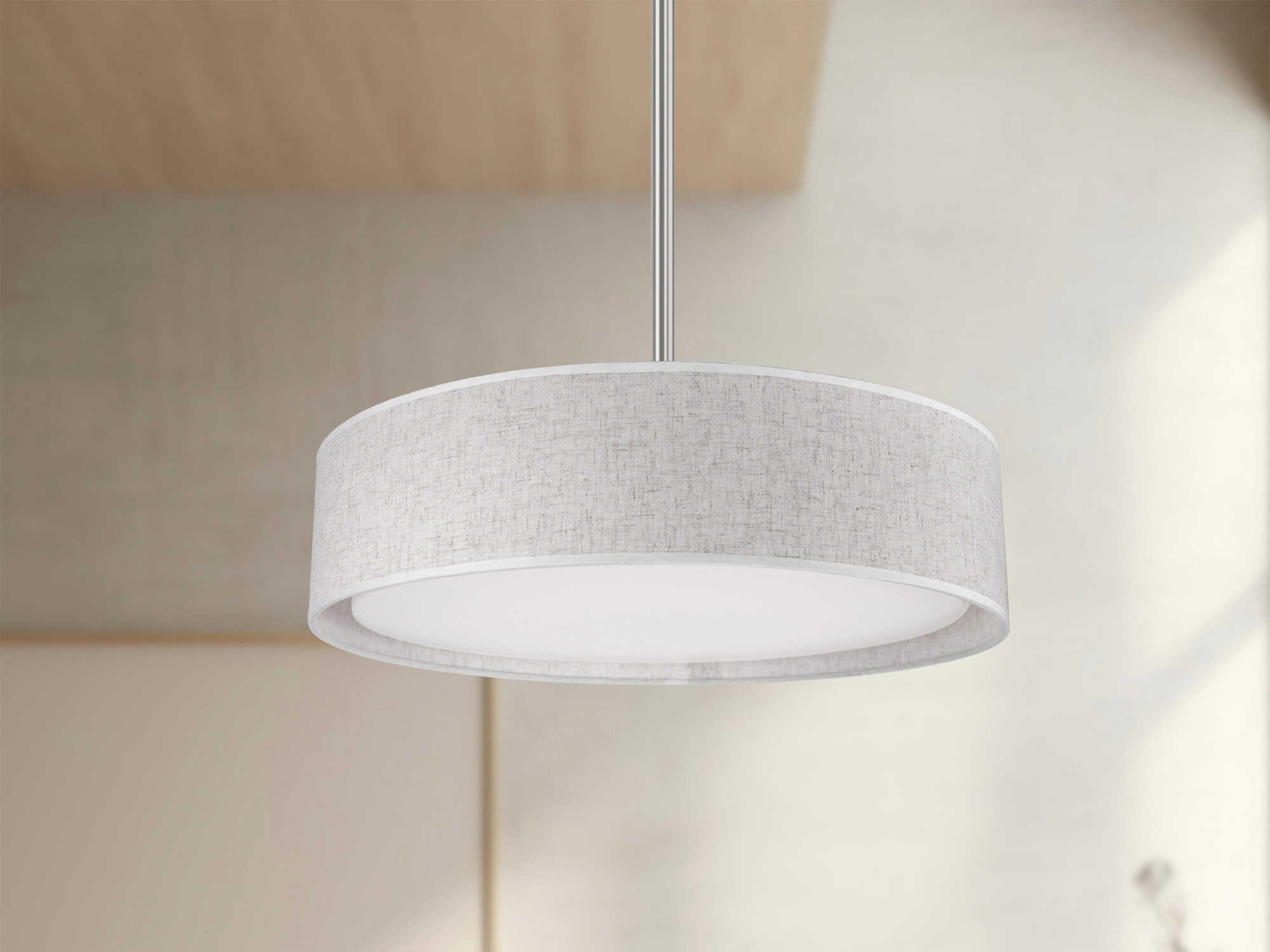 Kuzco Lighting Dalton Beige Brown Drum Pendant