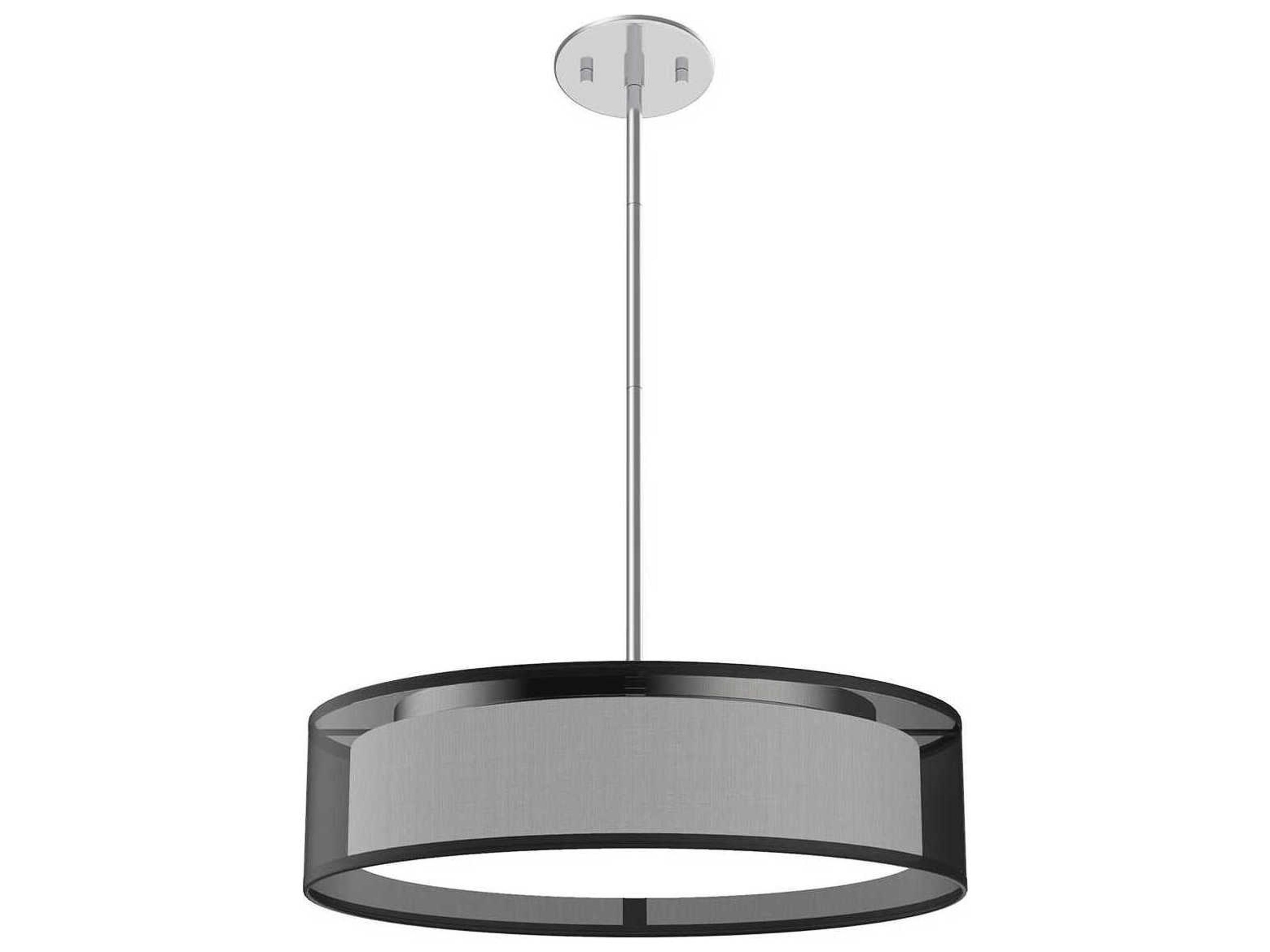 Dalton Black Organza Drum Pendant