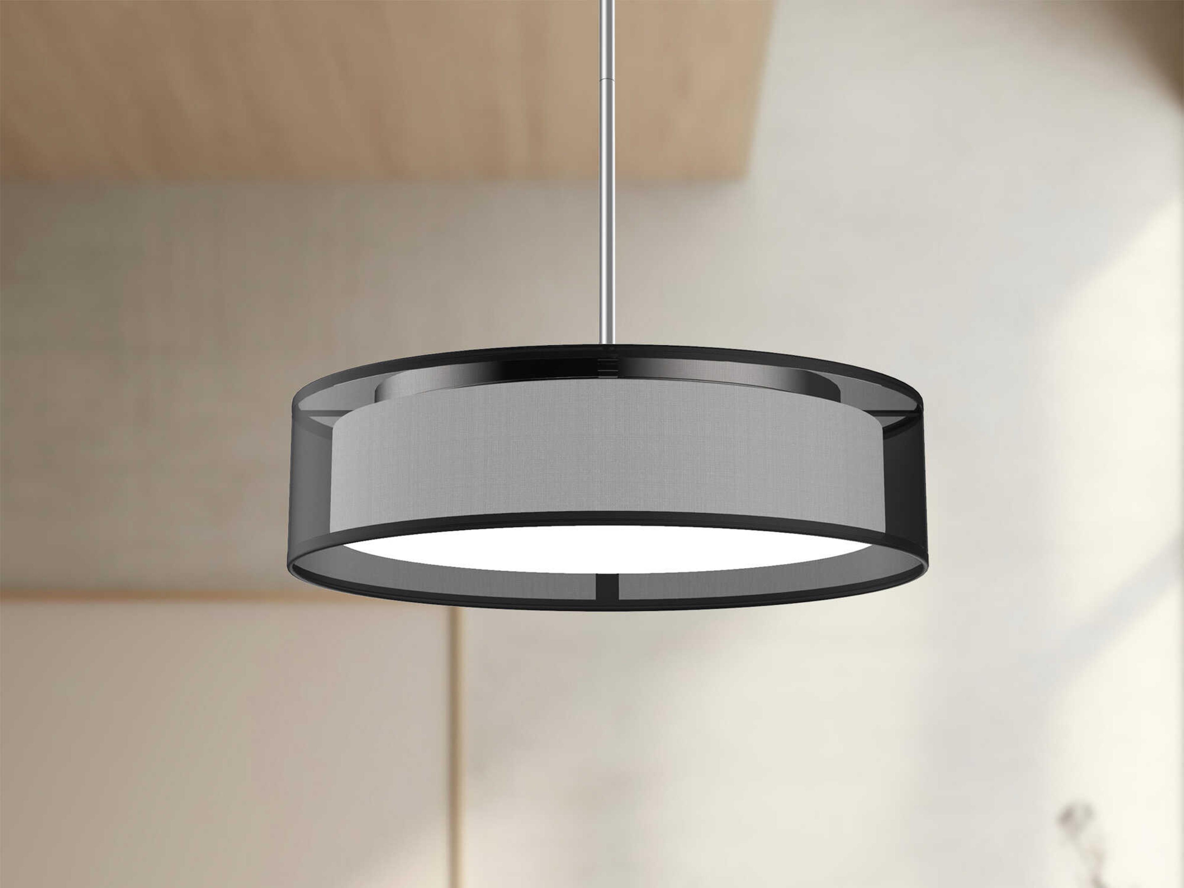 Kuzco Lighting Dalton Black Organza Drum Pendant