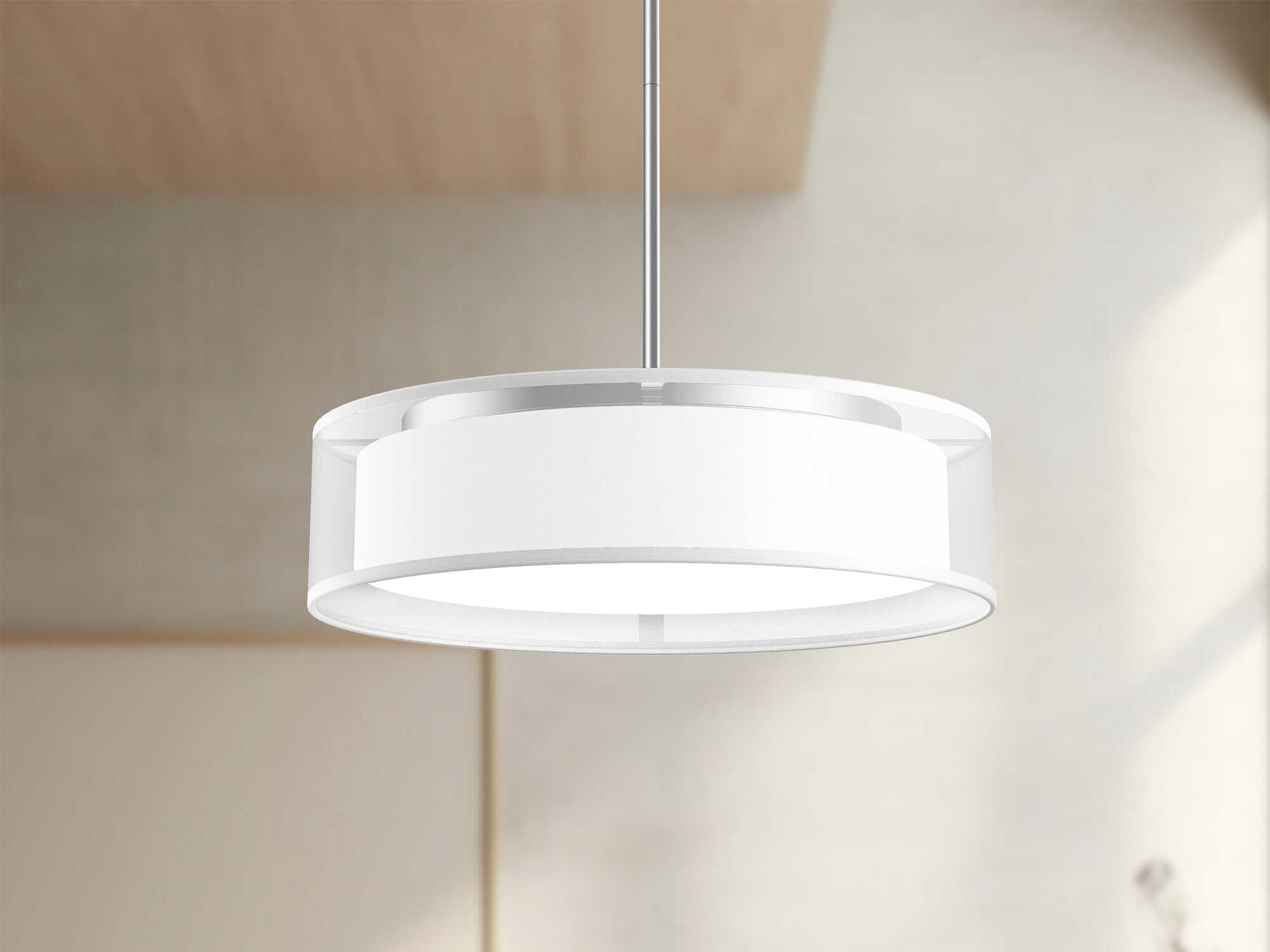 Kuzco Lighting Dalton White Organza Drum Pendant