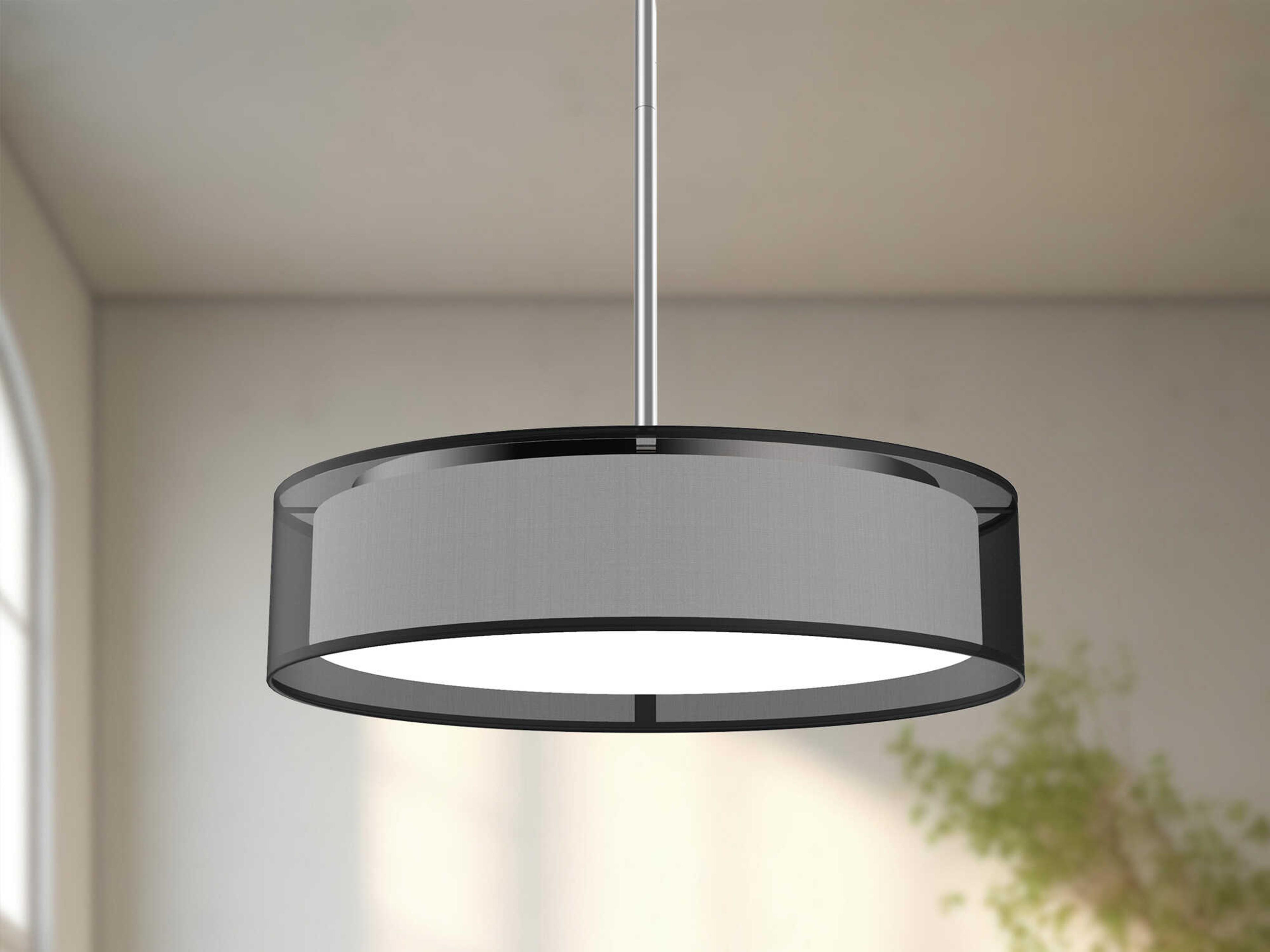 Kuzco Lighting Dalton Black Organza Drum Pendant