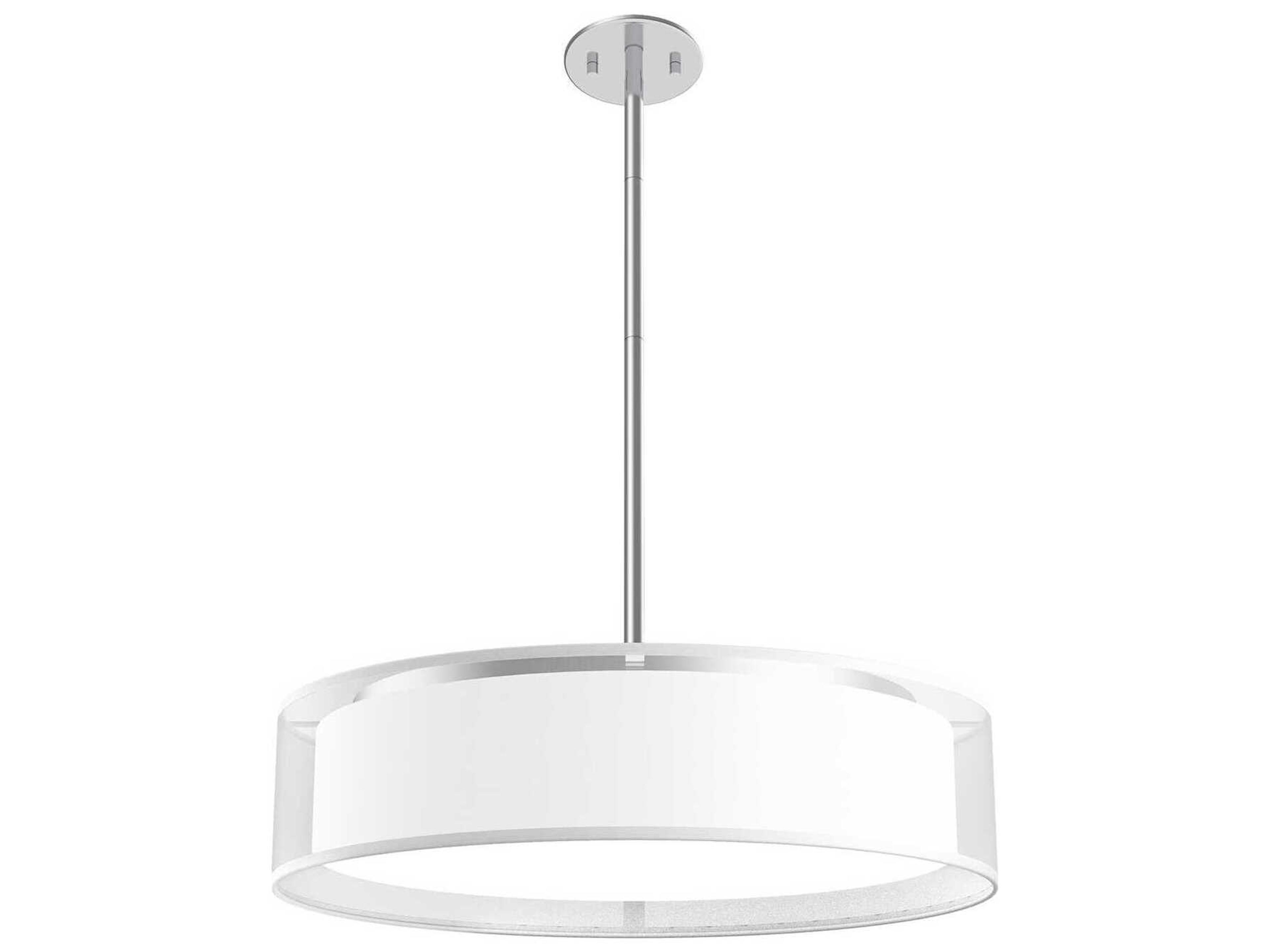 Dalton White Organza Drum Pendant